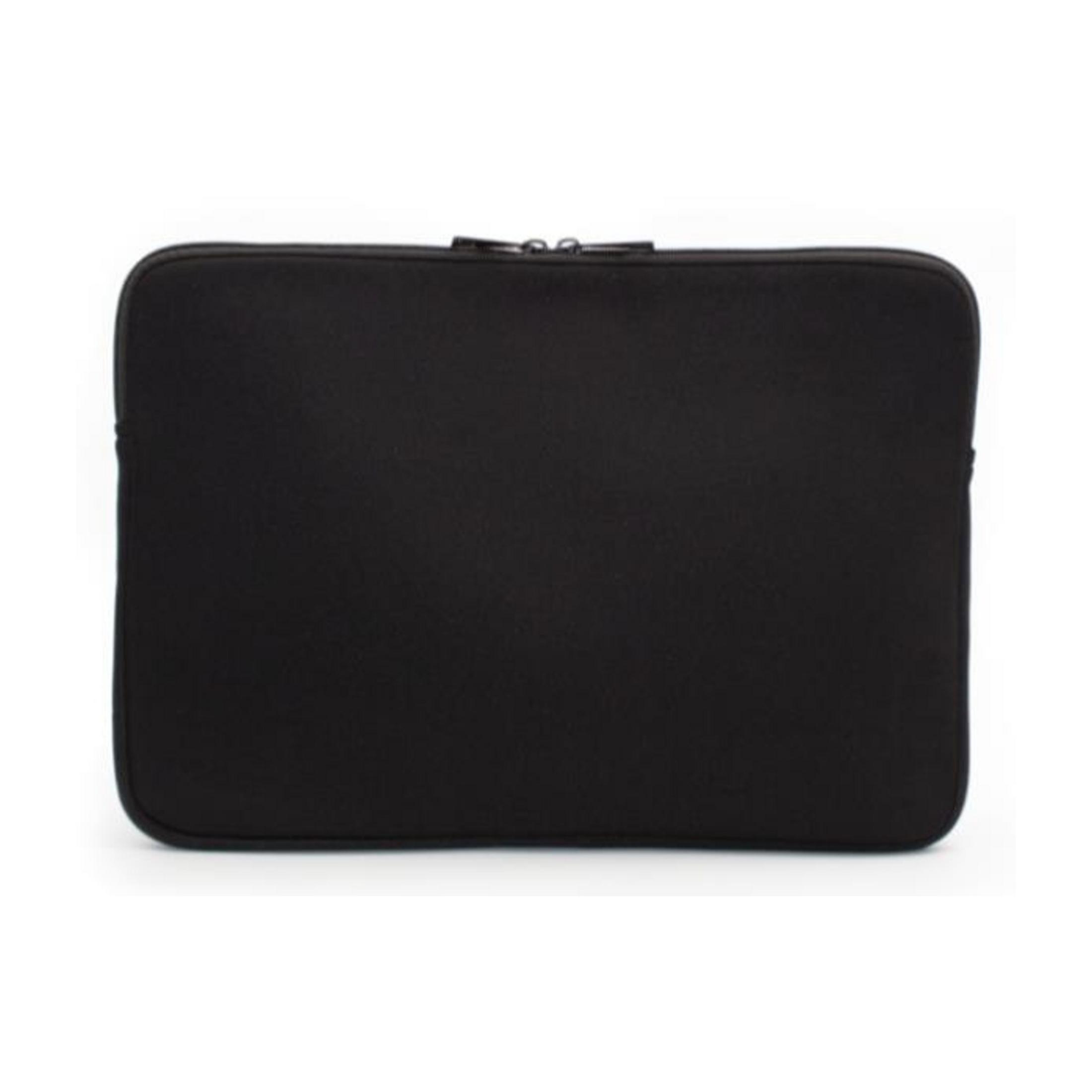 Custodia nera per laptop con cerniera.