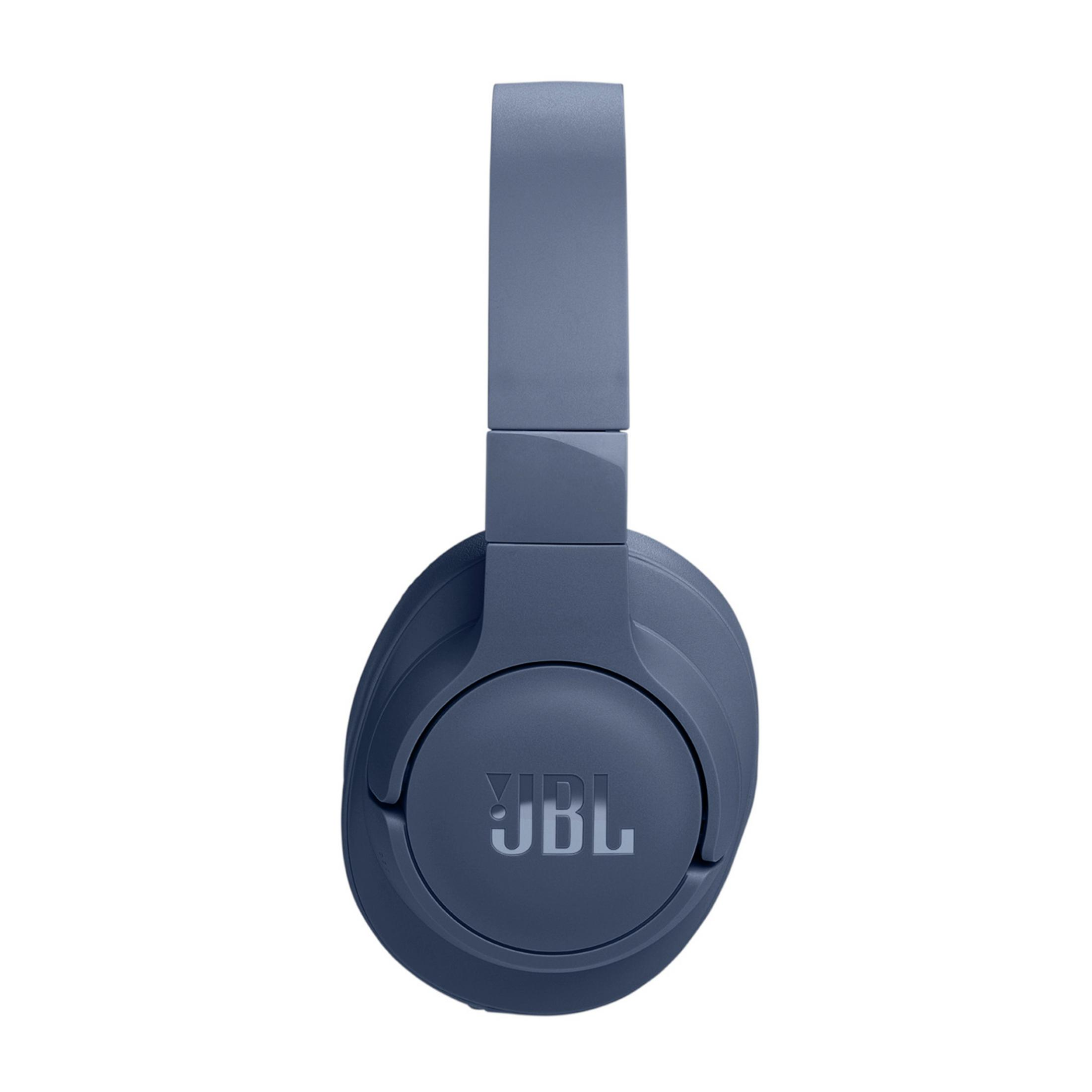 Auriculares JBL azules con almohadillas acolchadas y diadema ajustable.