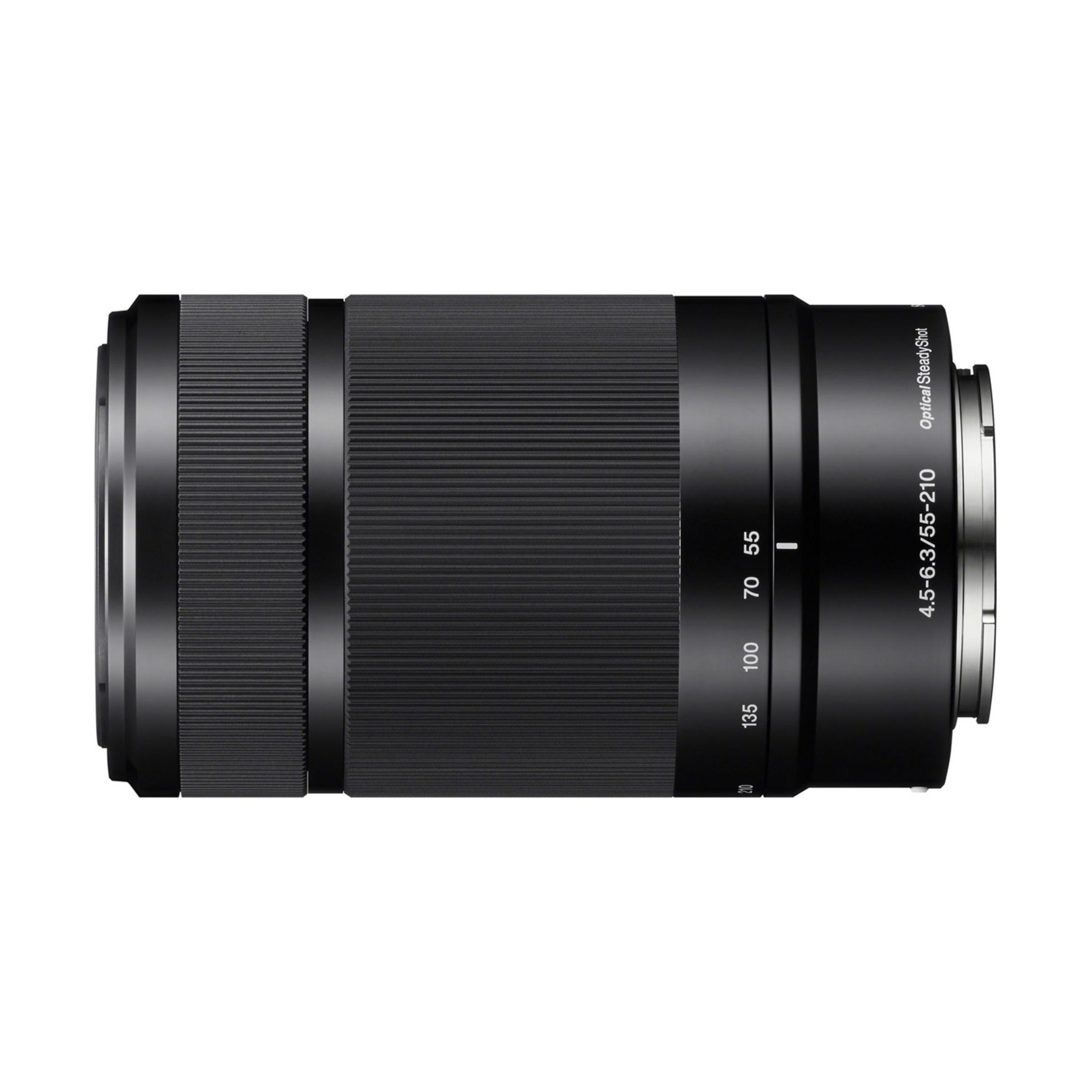 Lente negra con anillo de zoom y marcas 4.5-6.3/55-210