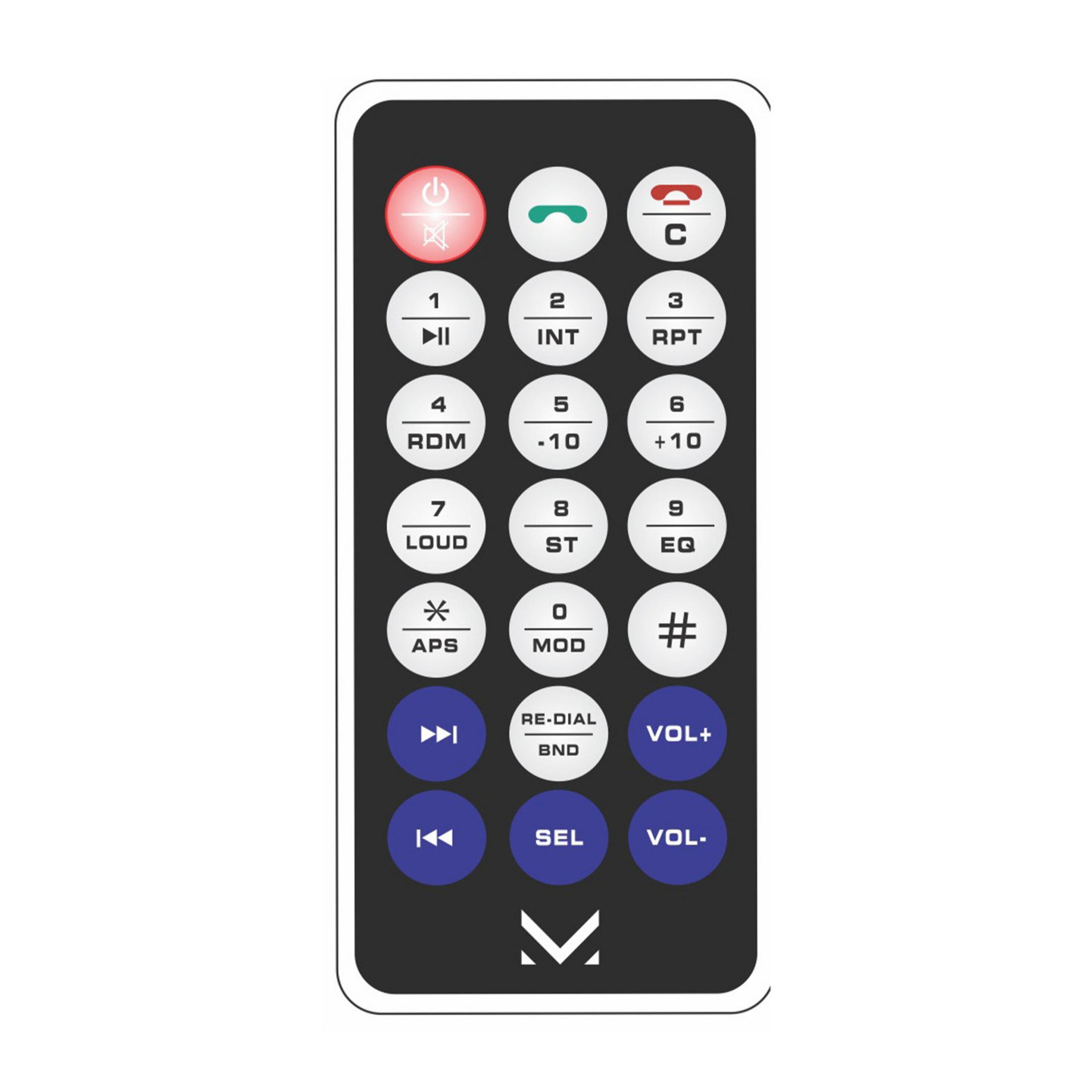 Un telecomando con pulsanti numerati e simboli.