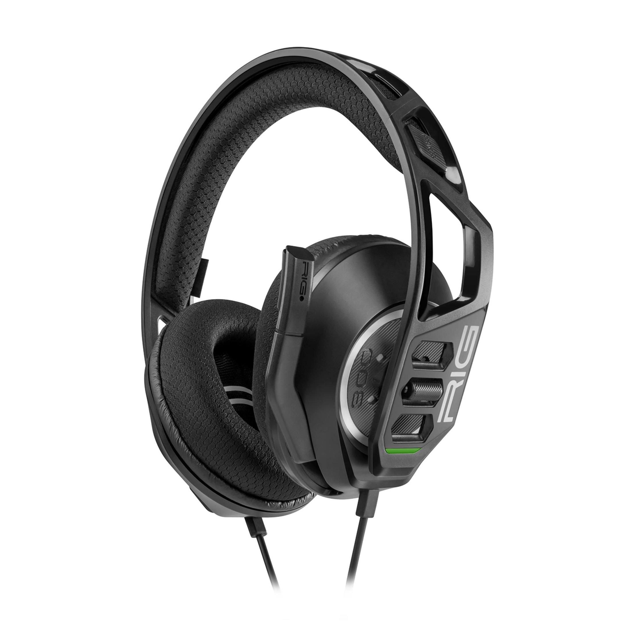 Czarny zestaw słuchawkowy do gier z wyściełanym pałąkiem.