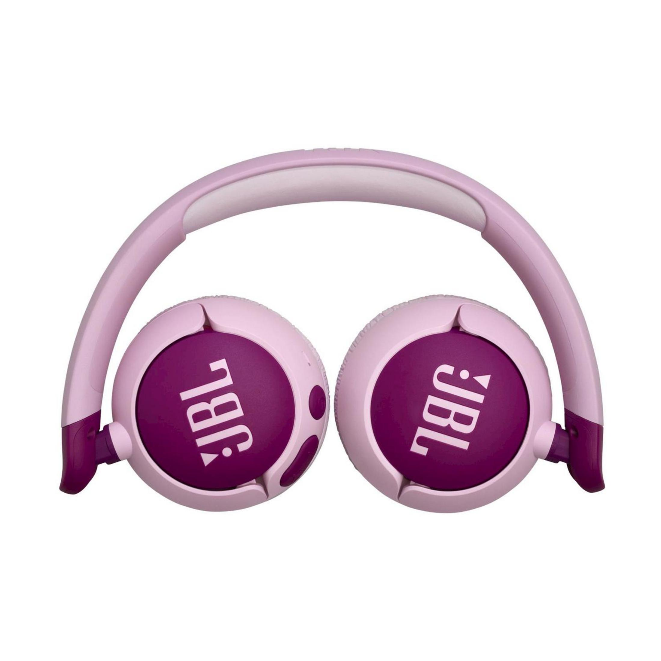 Auriculares morados con logo JBL sobre fondo blanco.