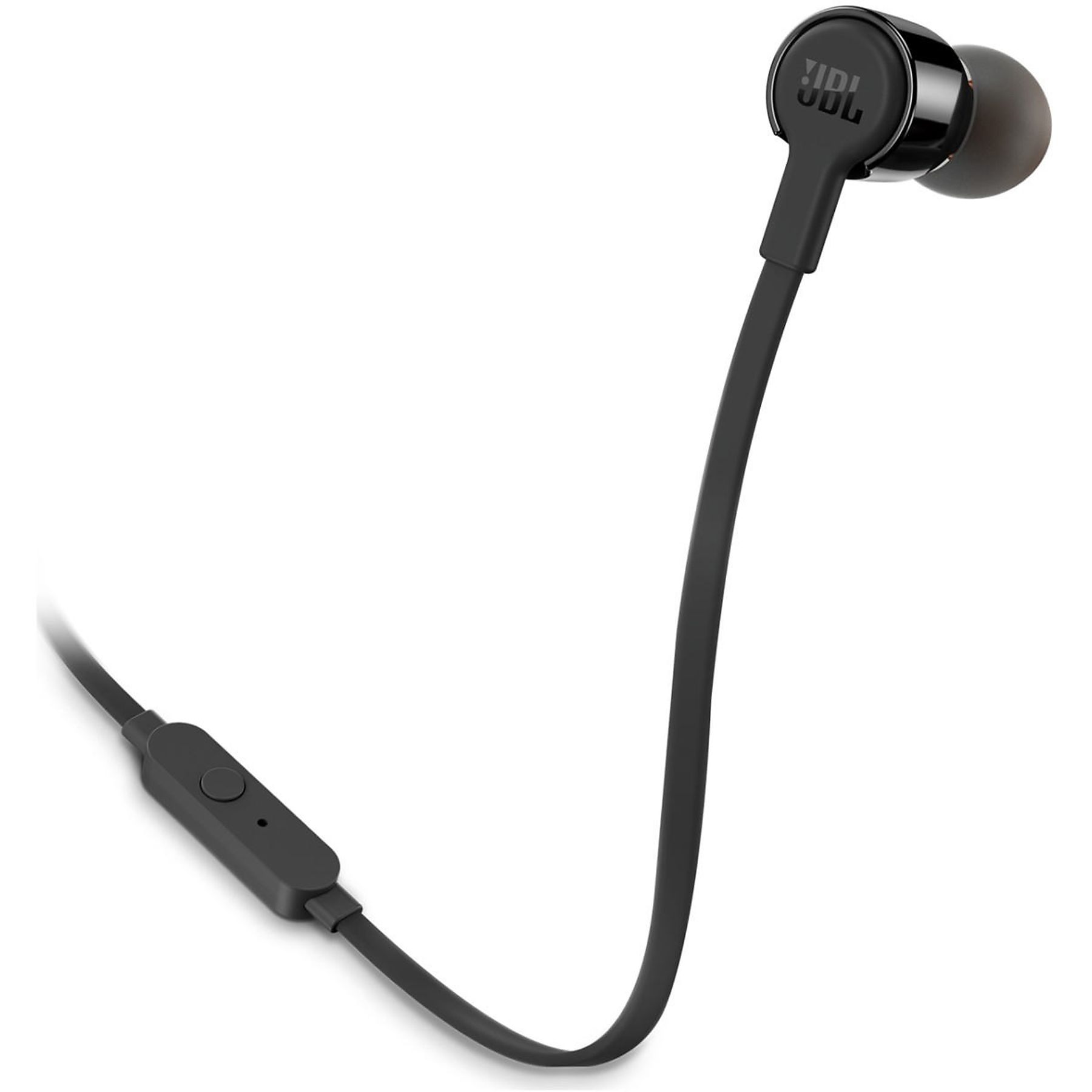 Schwarze JBL-Kopfhörer mit Fernbedienung und Mikrofon.