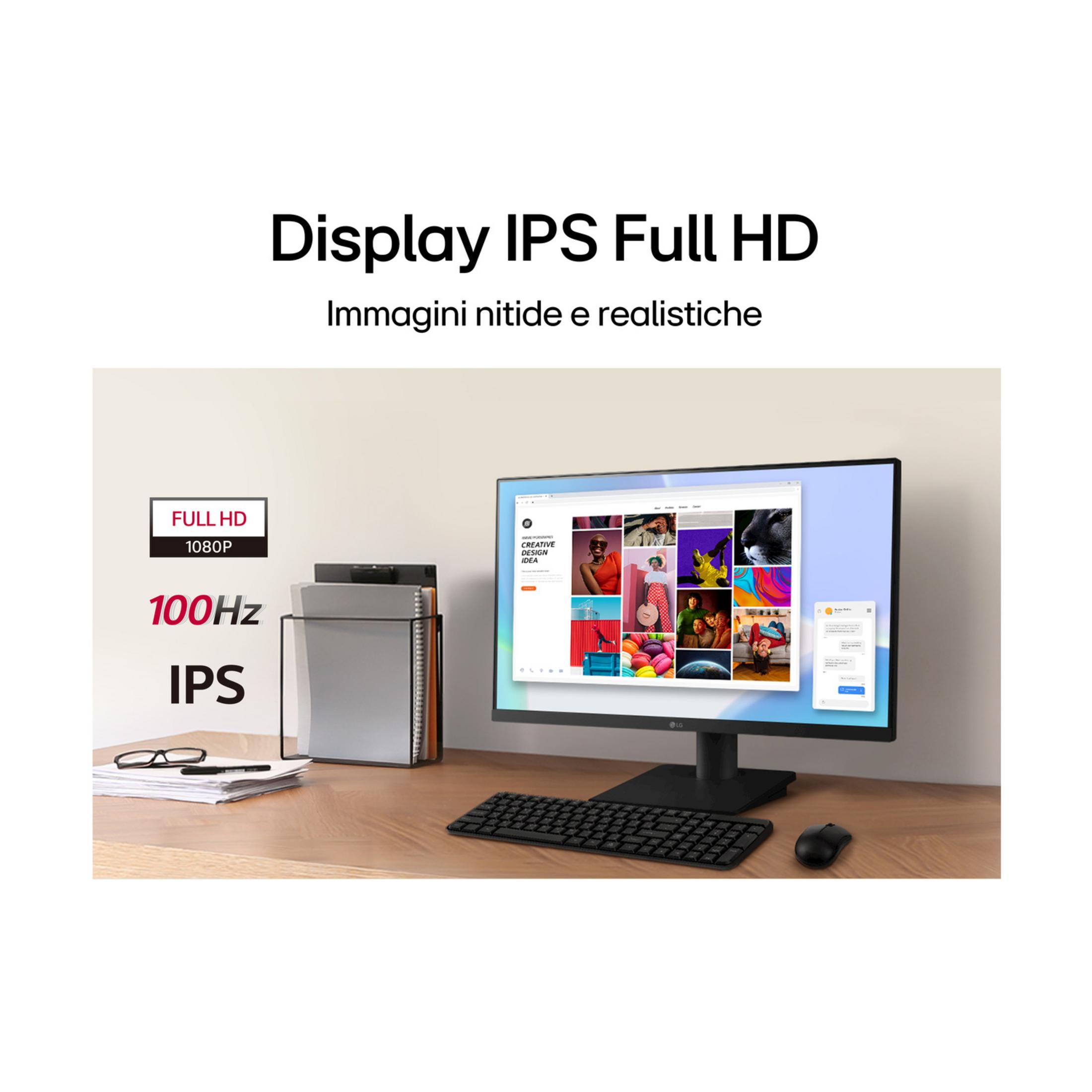 Monitor Full HD, 100Hz i technologia IPS na biurku.