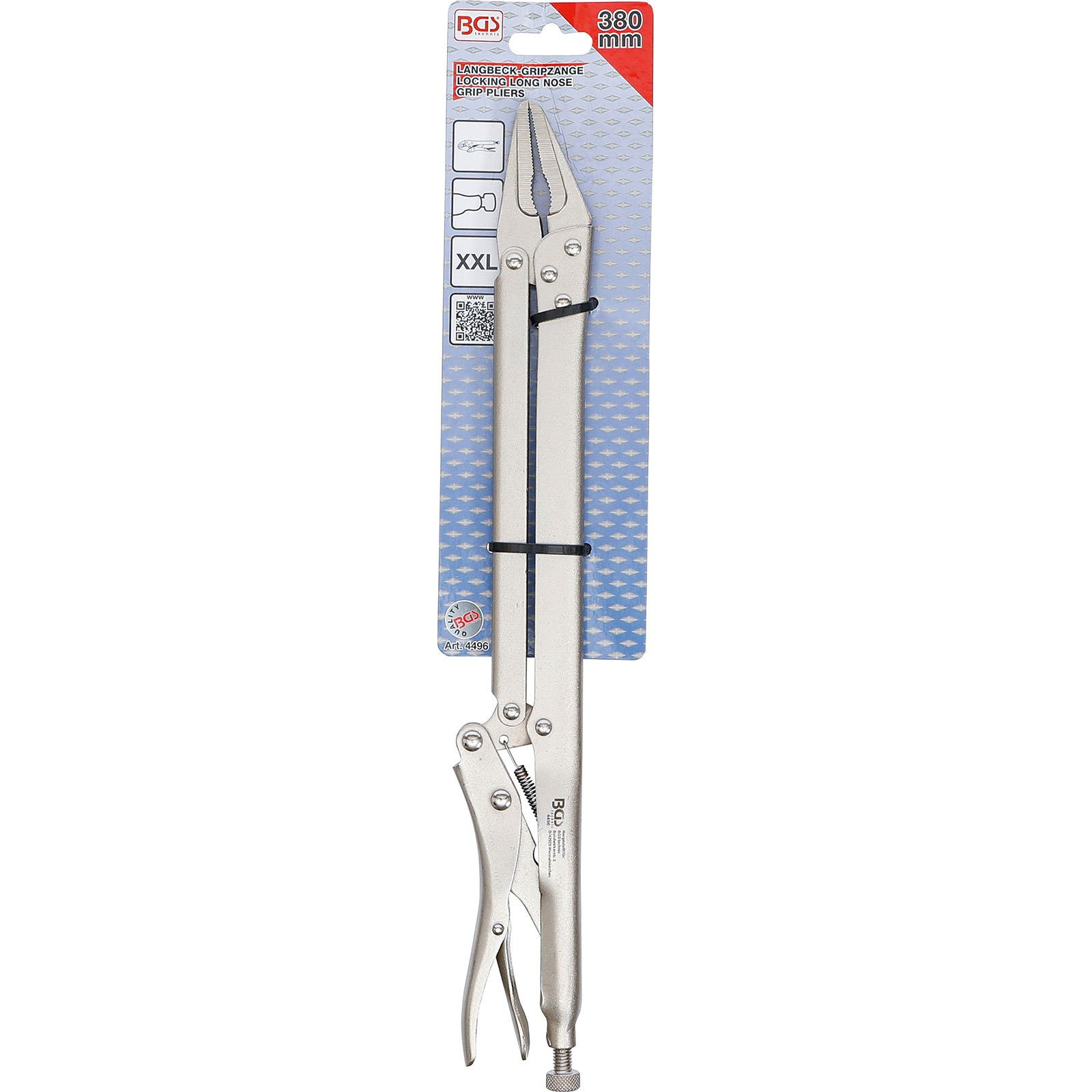 380mm XXL BGS Langbeck-Spitzzange mit Feststellmechanismus.
