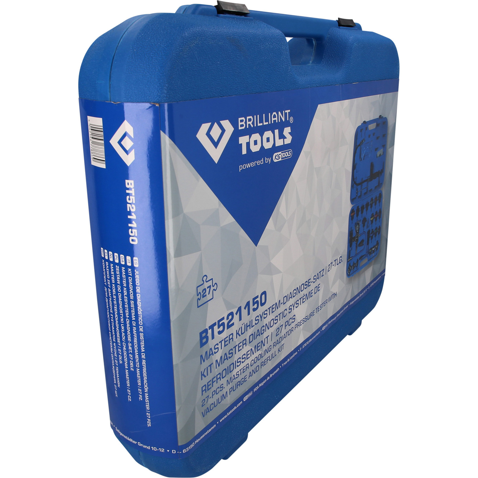 Blauer Werkzeugkoffer mit Brilliant Tools Aufdruck, Modell BT521150.