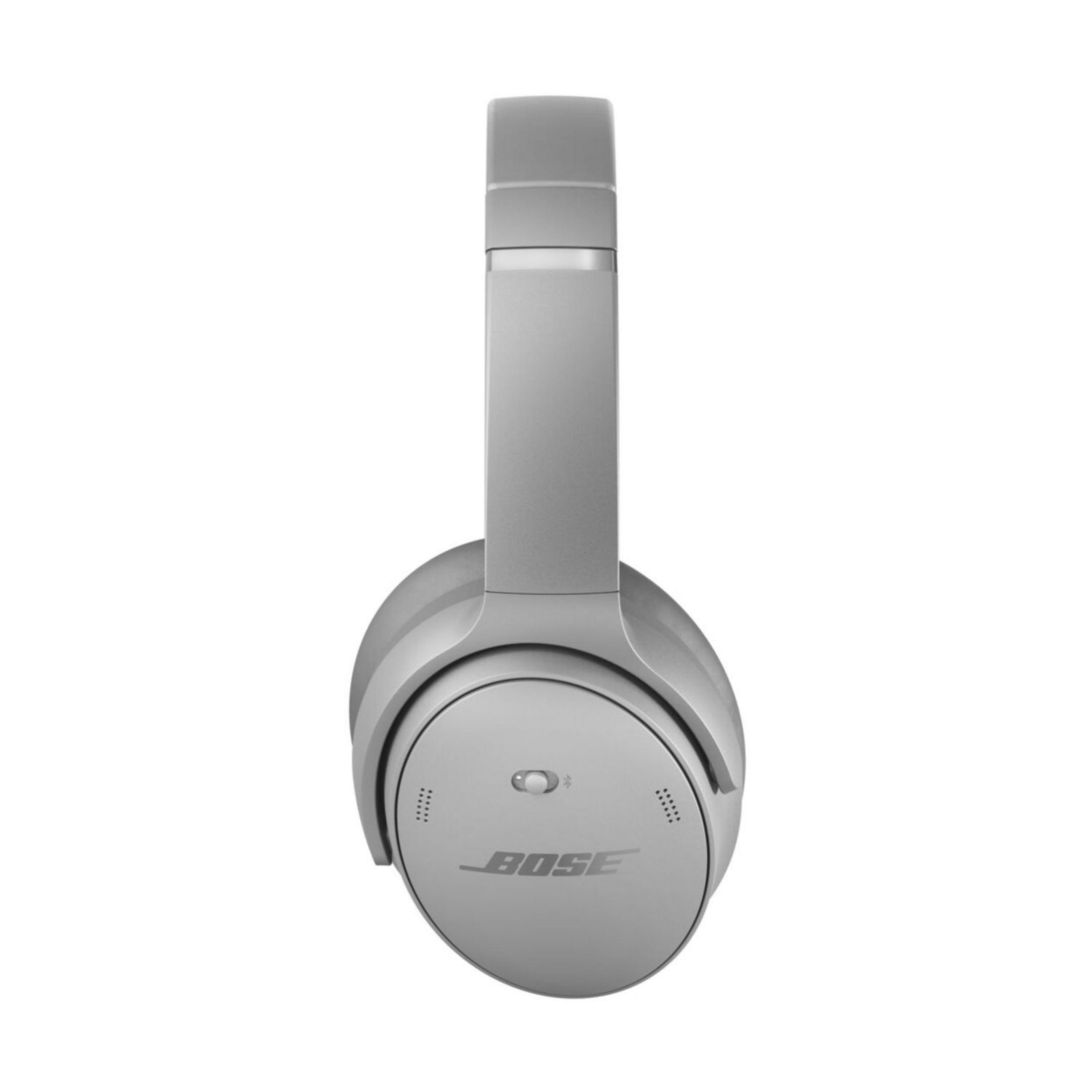 Cuffie Bose grigie con padiglioni imbottiti e archetto regolabile.