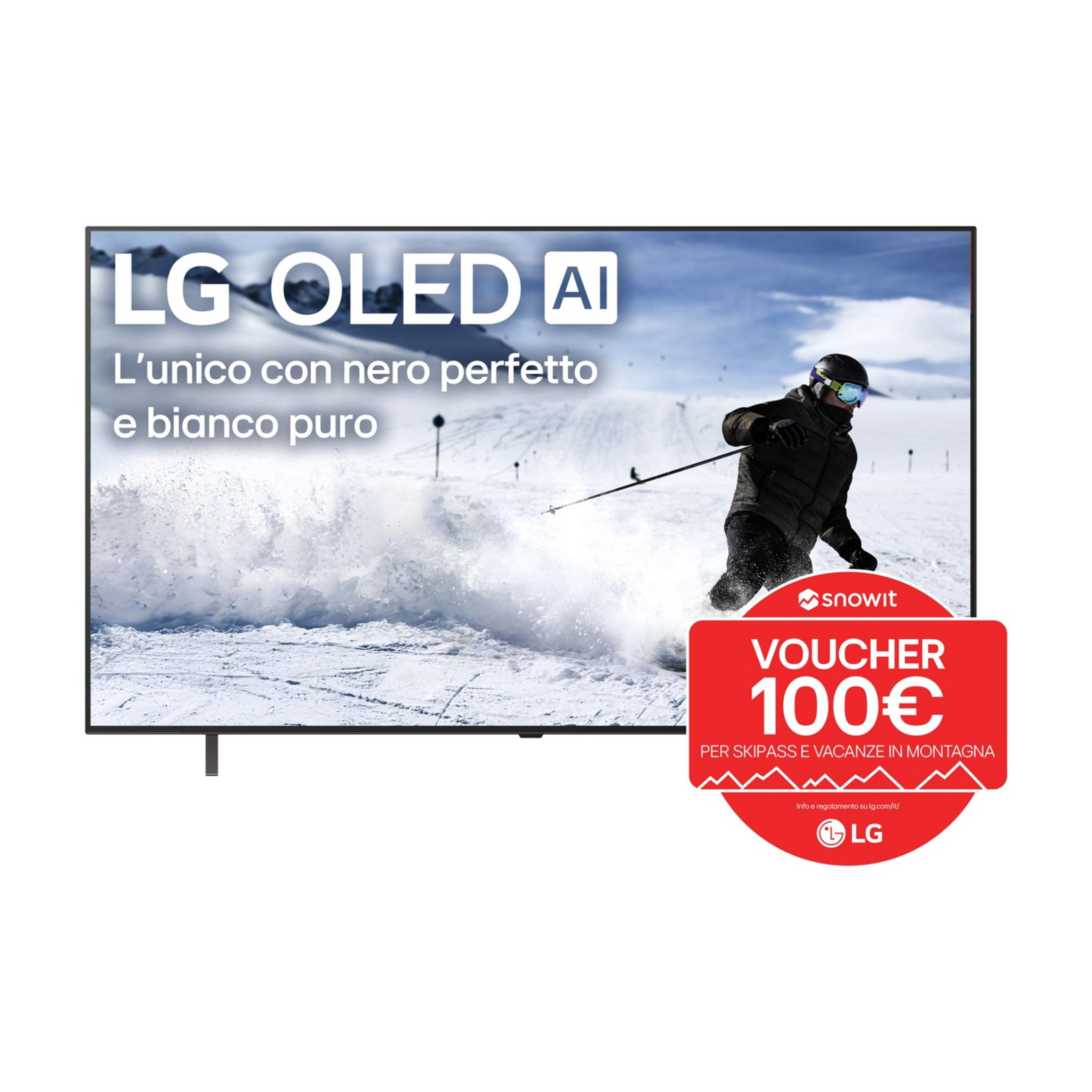 TV LG OLED AI avec skieur et bon de 100€