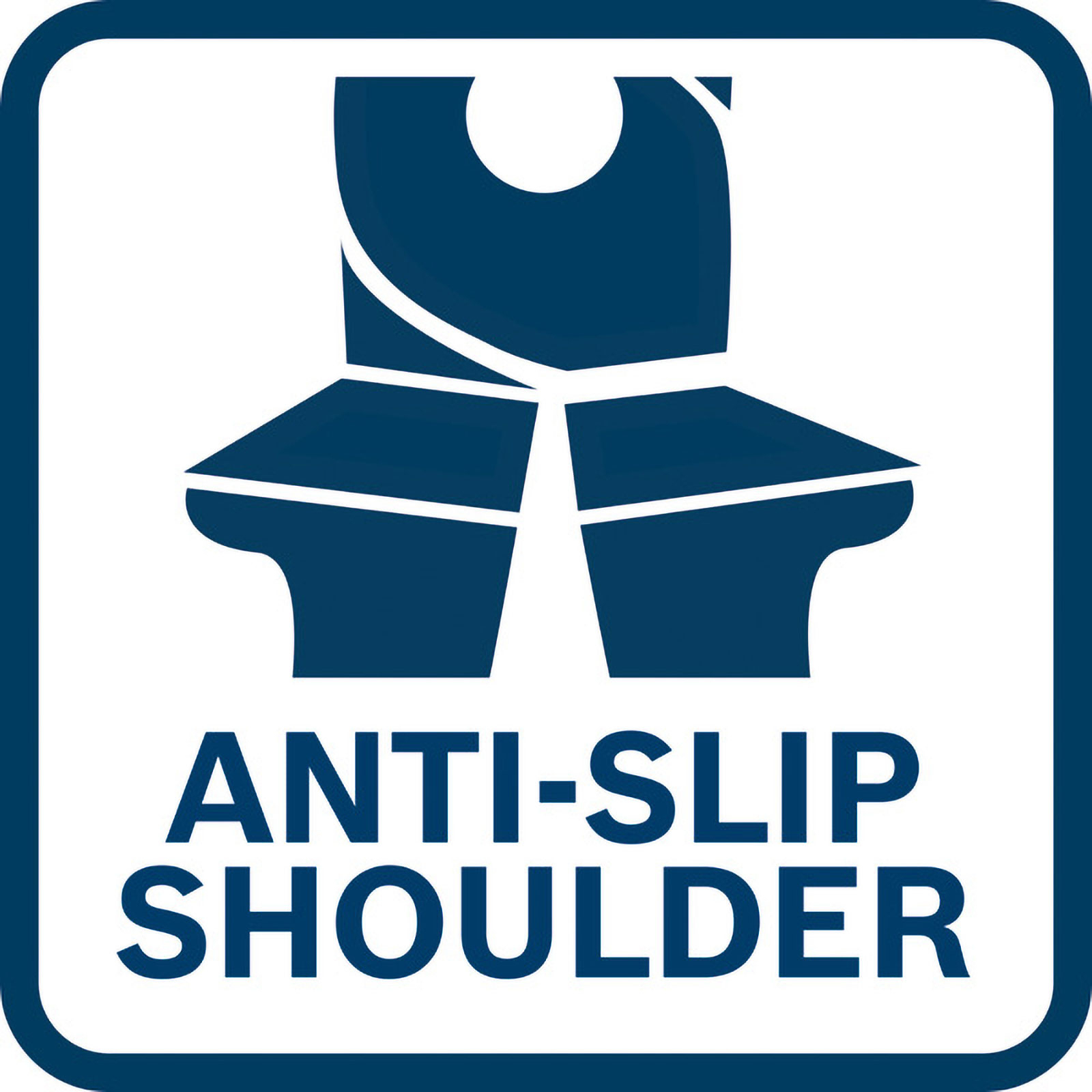 Symbol für rutschfeste Schulterpartie.