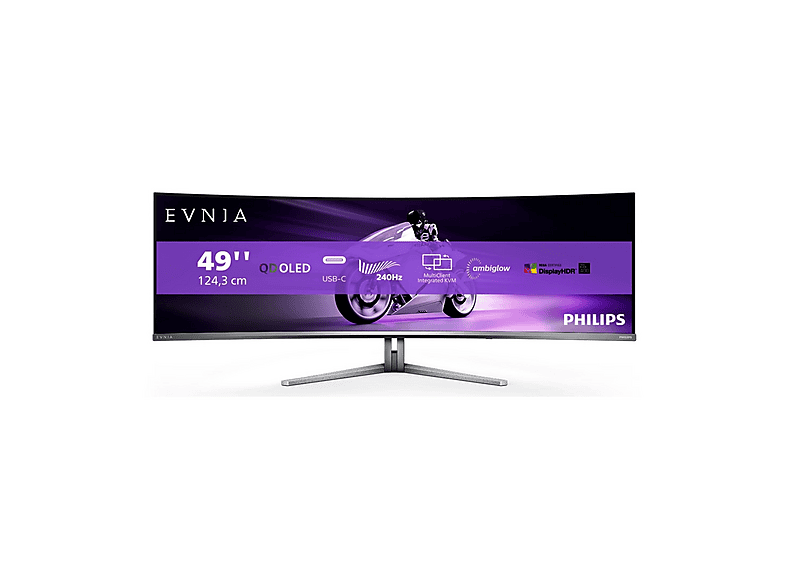 PHILIPS Evnia 49M2C8900/00 HDMI DisplayPort QD-OLED FreeSync Curved 4K 49 inç WQHD 0,03 ms 240 Hz Gaming Monitör Beyaz