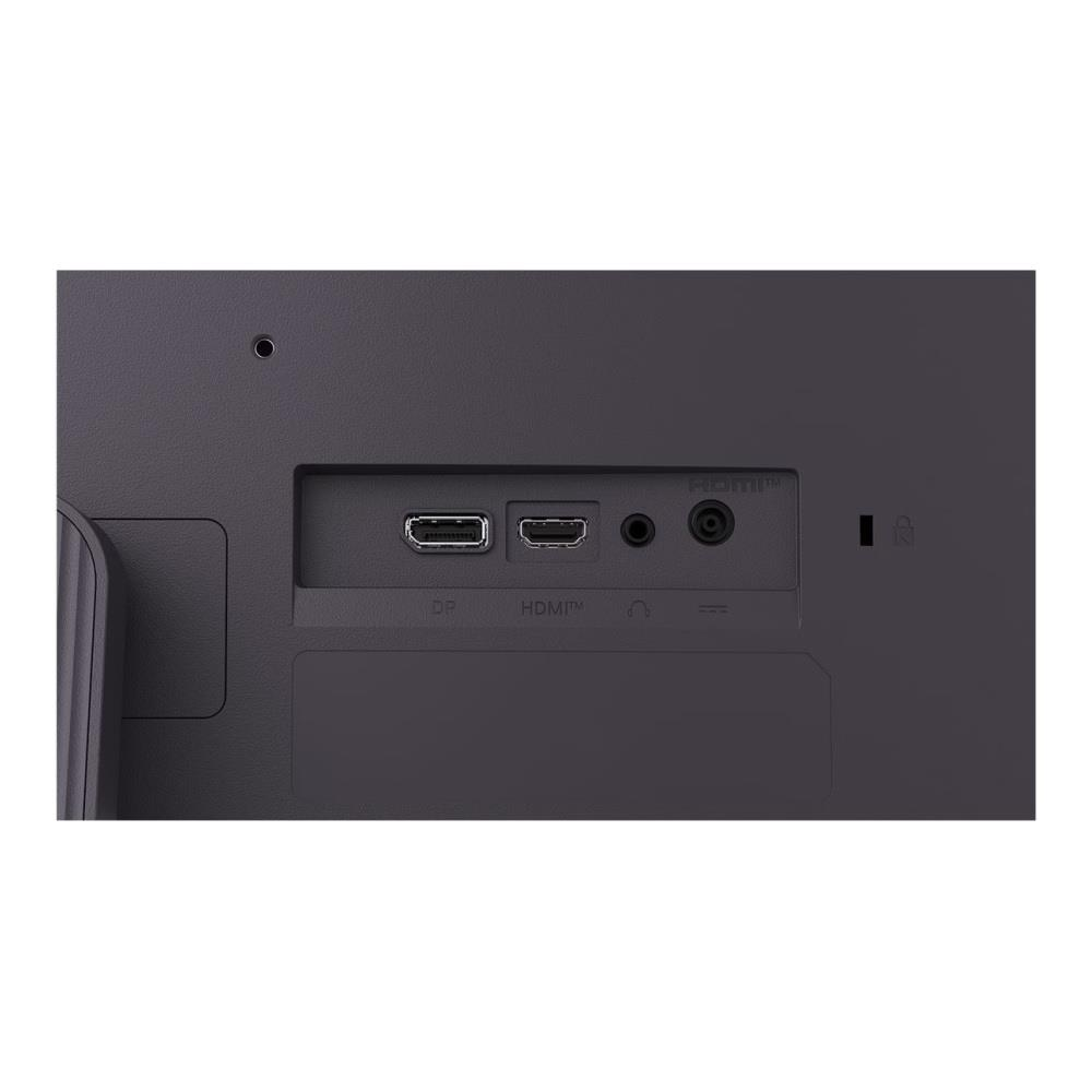 Tył monitora z portami HDMI, DP i audio.