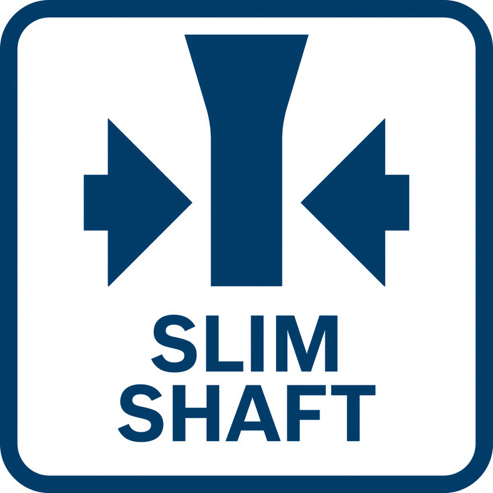 SLIM SHAFT yazılı ve okları olan sembol.