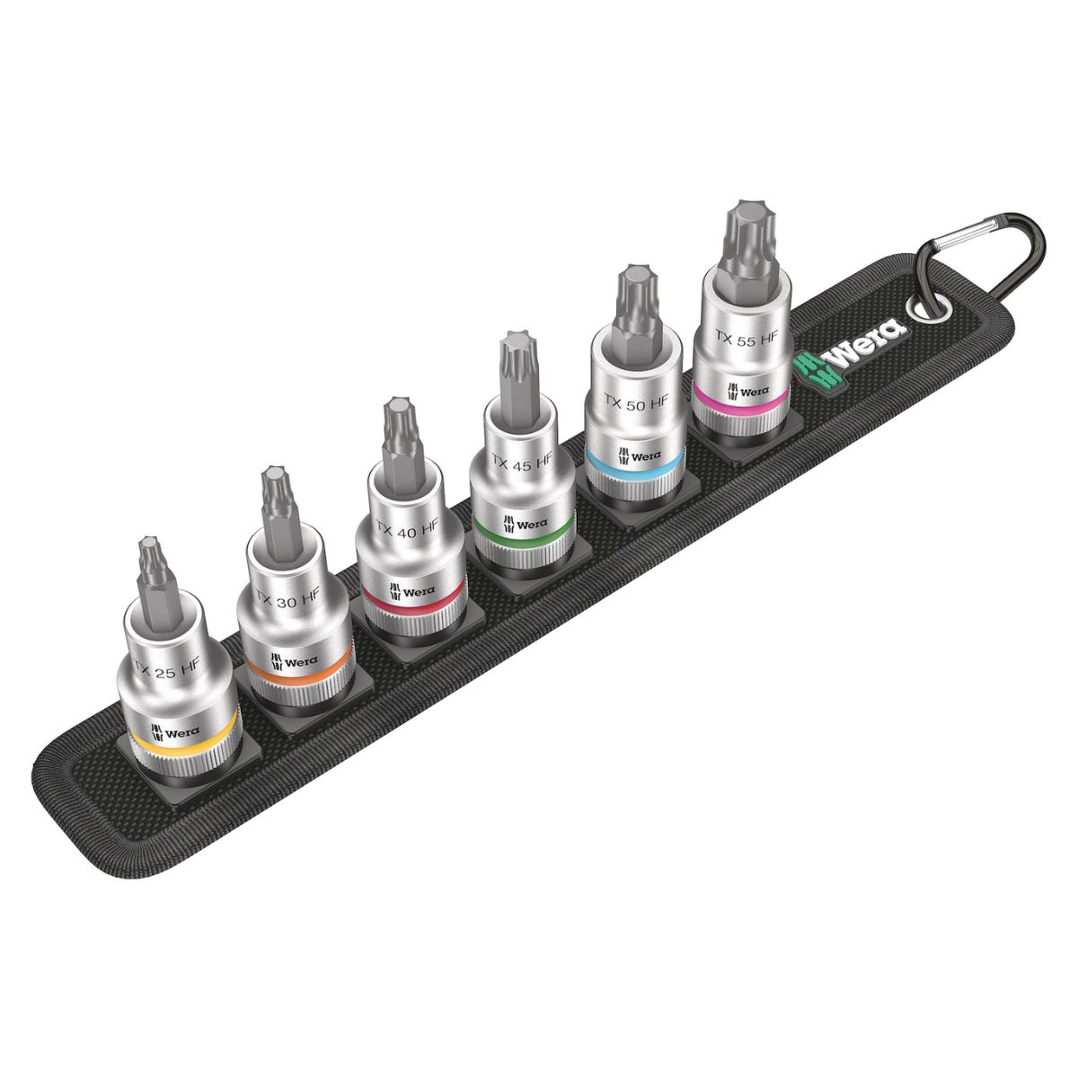 Sechs Torx-Bits in einem Organizer mit Farbmarkierung.