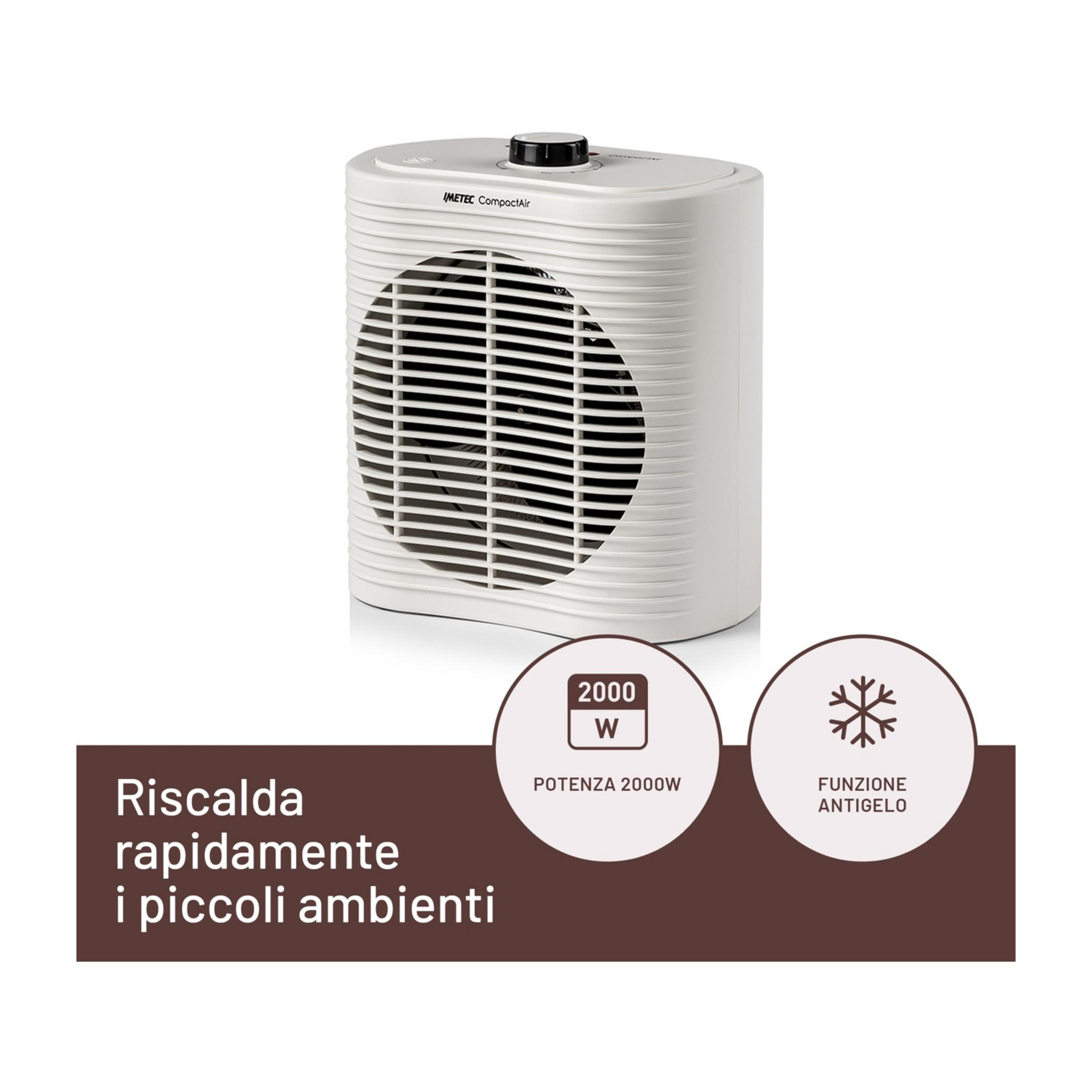 Biały grzejnik z nawiewem 2000W z funkcją anty-mróz.