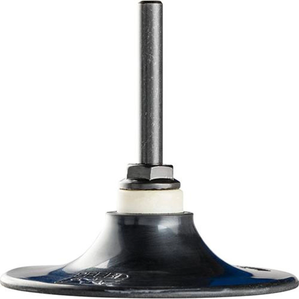 Ein polieraufsatz mit einem Metallstift und schwarzer Basis.