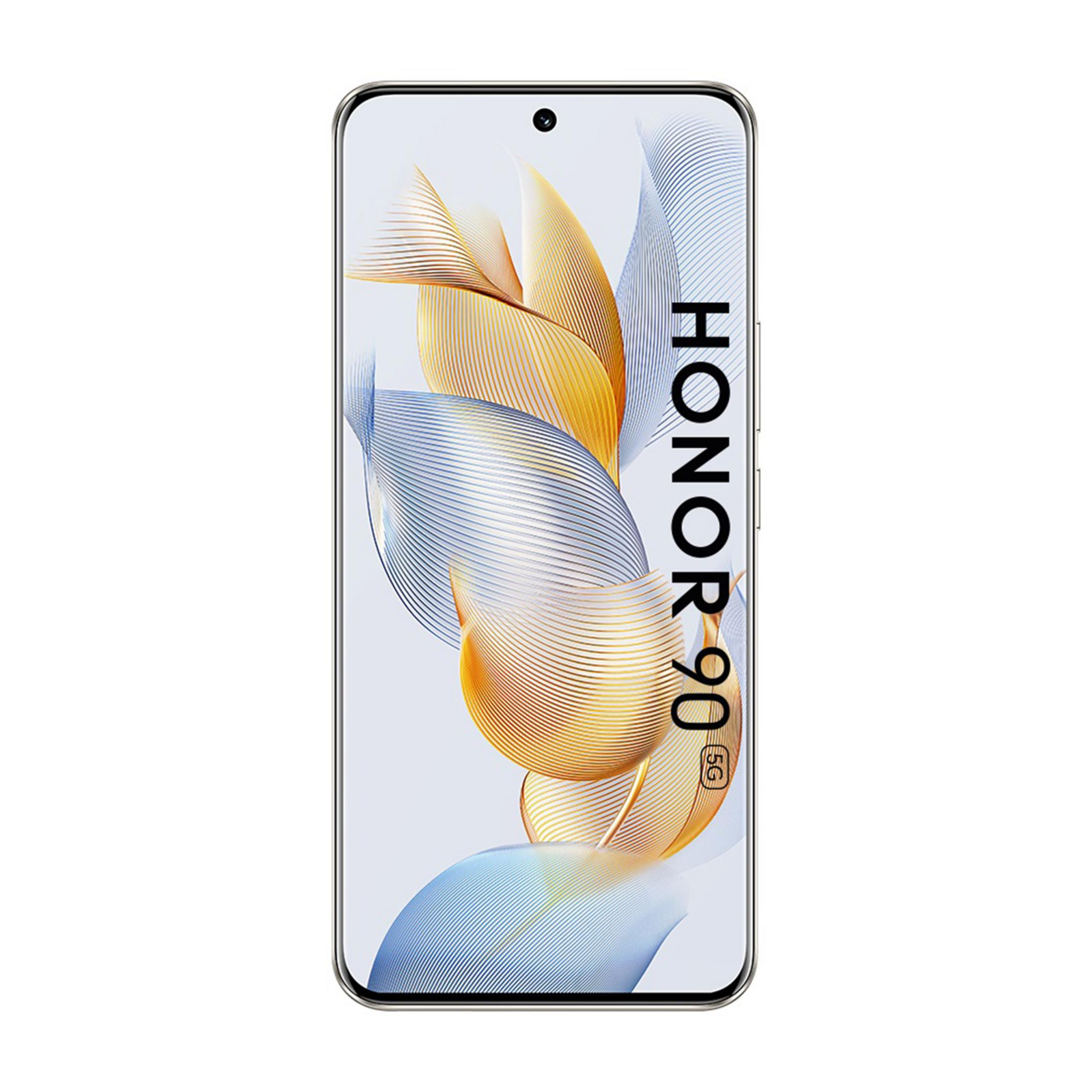 Smartfon Honor 90 5G z falistym tłem wzorzystym.
