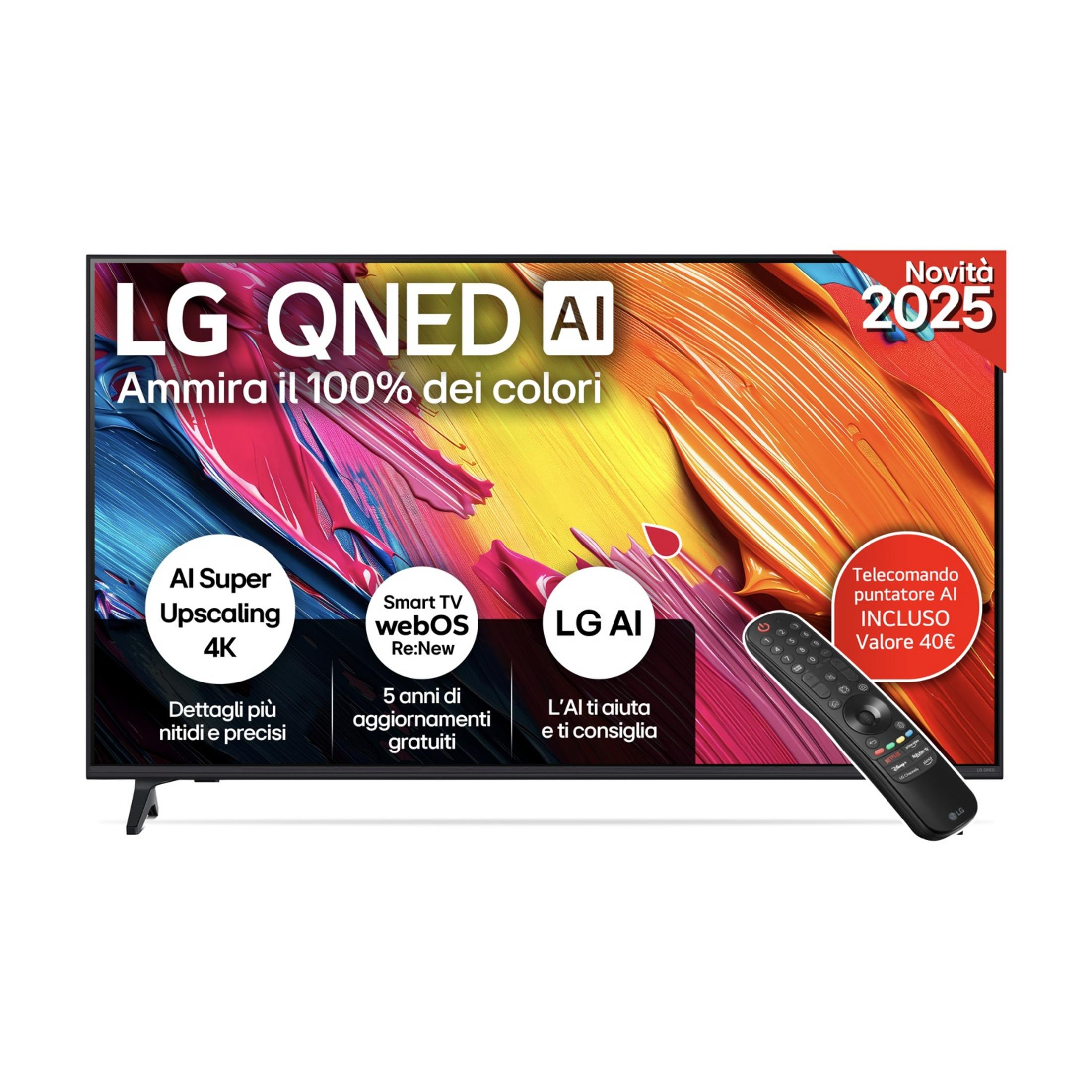 TV LG QNED AI con Upscaling 4K e Telecomando Magico. Novità 2025.