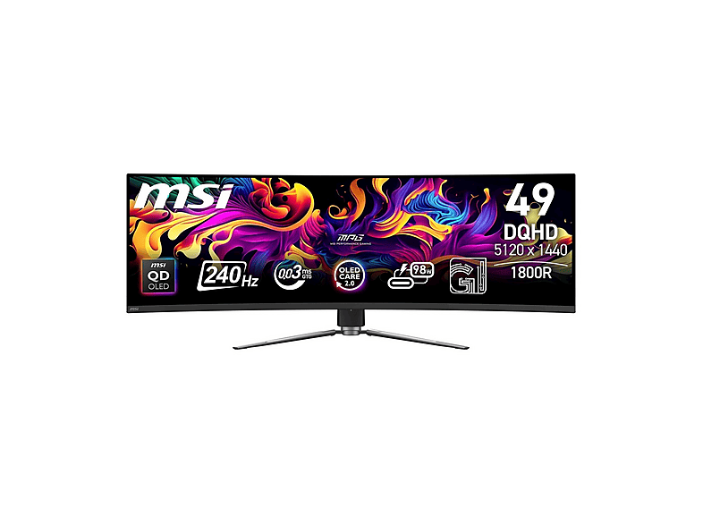 MSI MPG 491CQPX QD-OLED 49 inç 5K UHD 0,03 ms Gaming Monitör Siyah