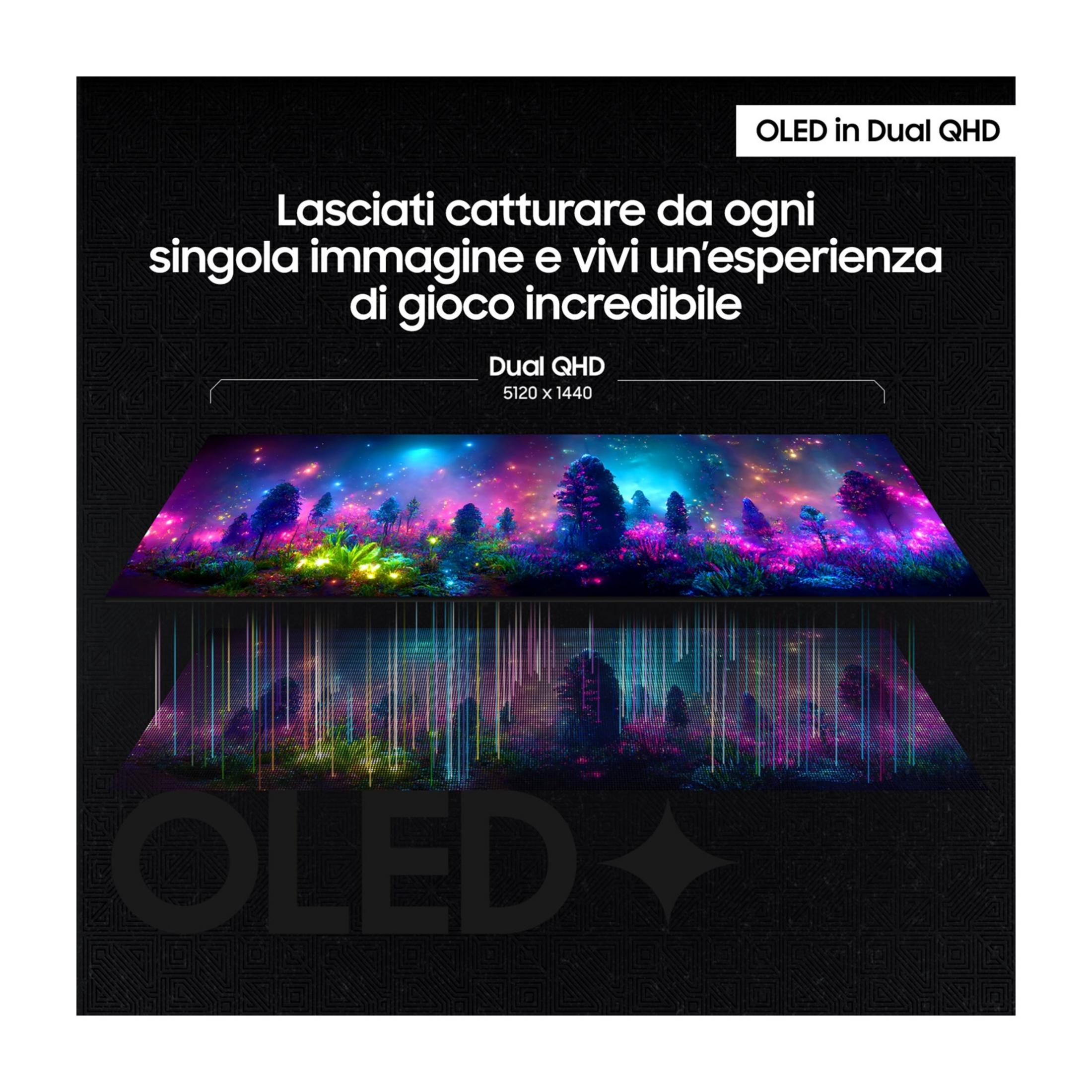 Tętniący życiem, kolorowy ekran gry ze świecącymi drzewami i gwiazdami.