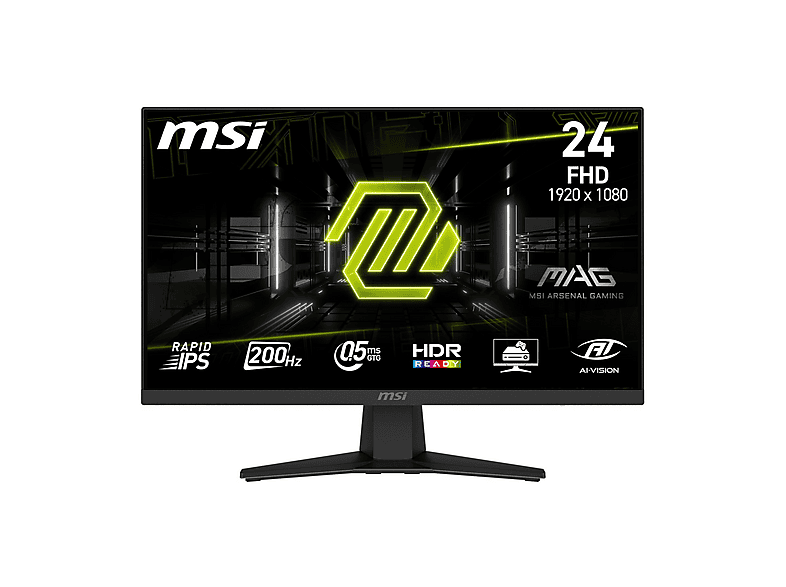 MSI MAG 244F Rapıd IPS Flat 23,6 inç Full-HD 0,5 ms 200 Hz Gaming Monitör Siyah