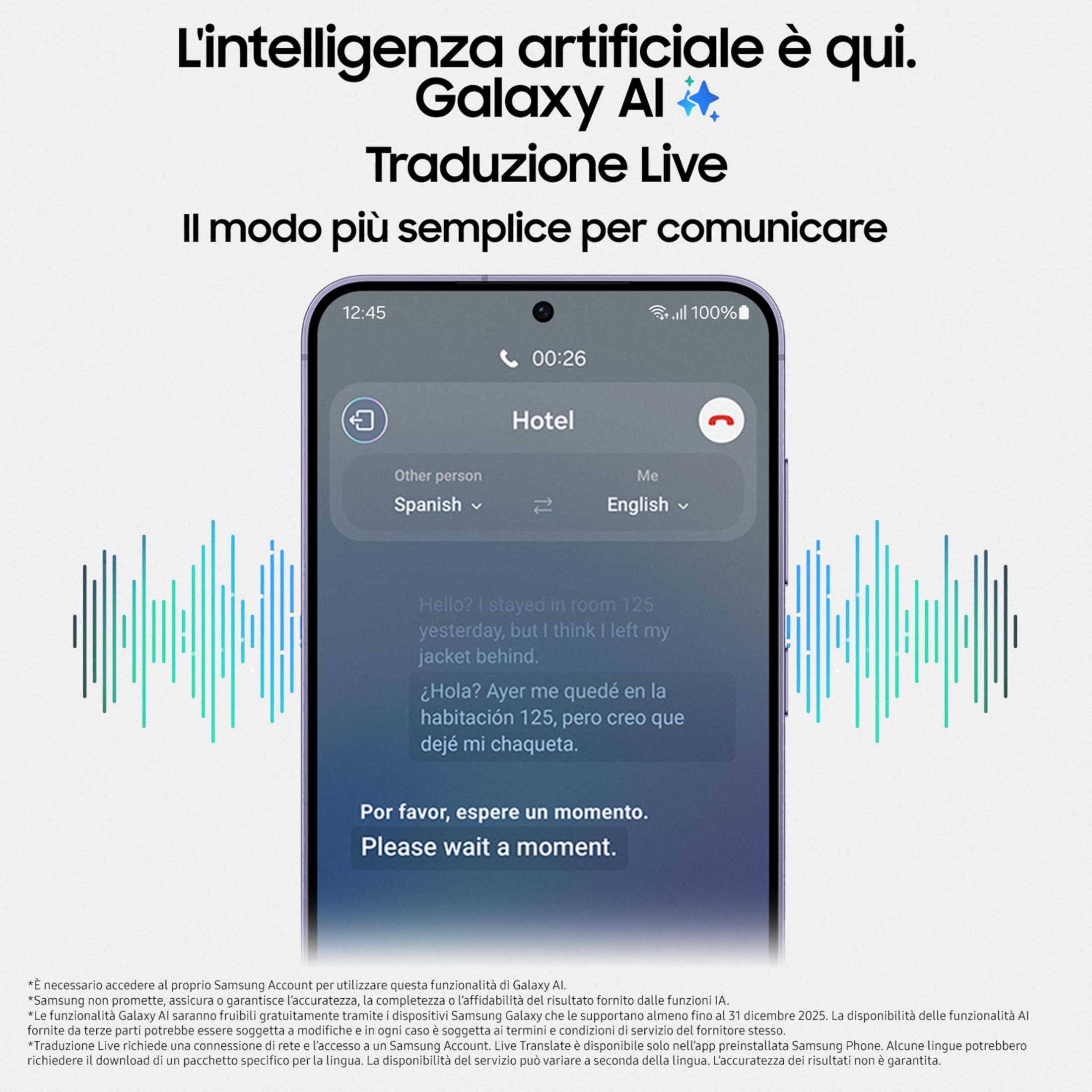 Smartfon wyświetla tłumaczenie na żywo: z angielskiego na hiszpański w hotelu.