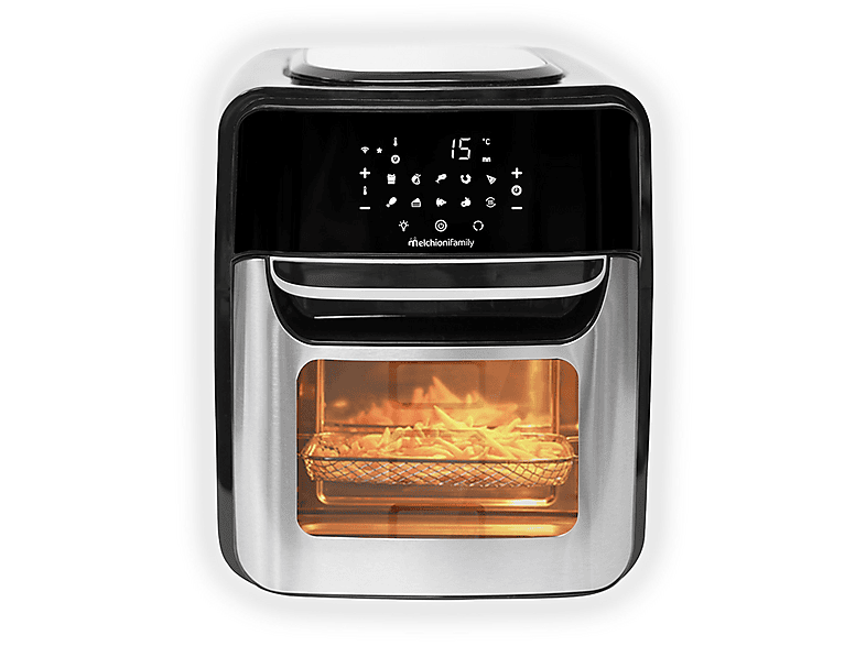 Freidora sin aceite - MELCHIONI FAMILY VIRGINIA, 1700 W, 12 l, Negro