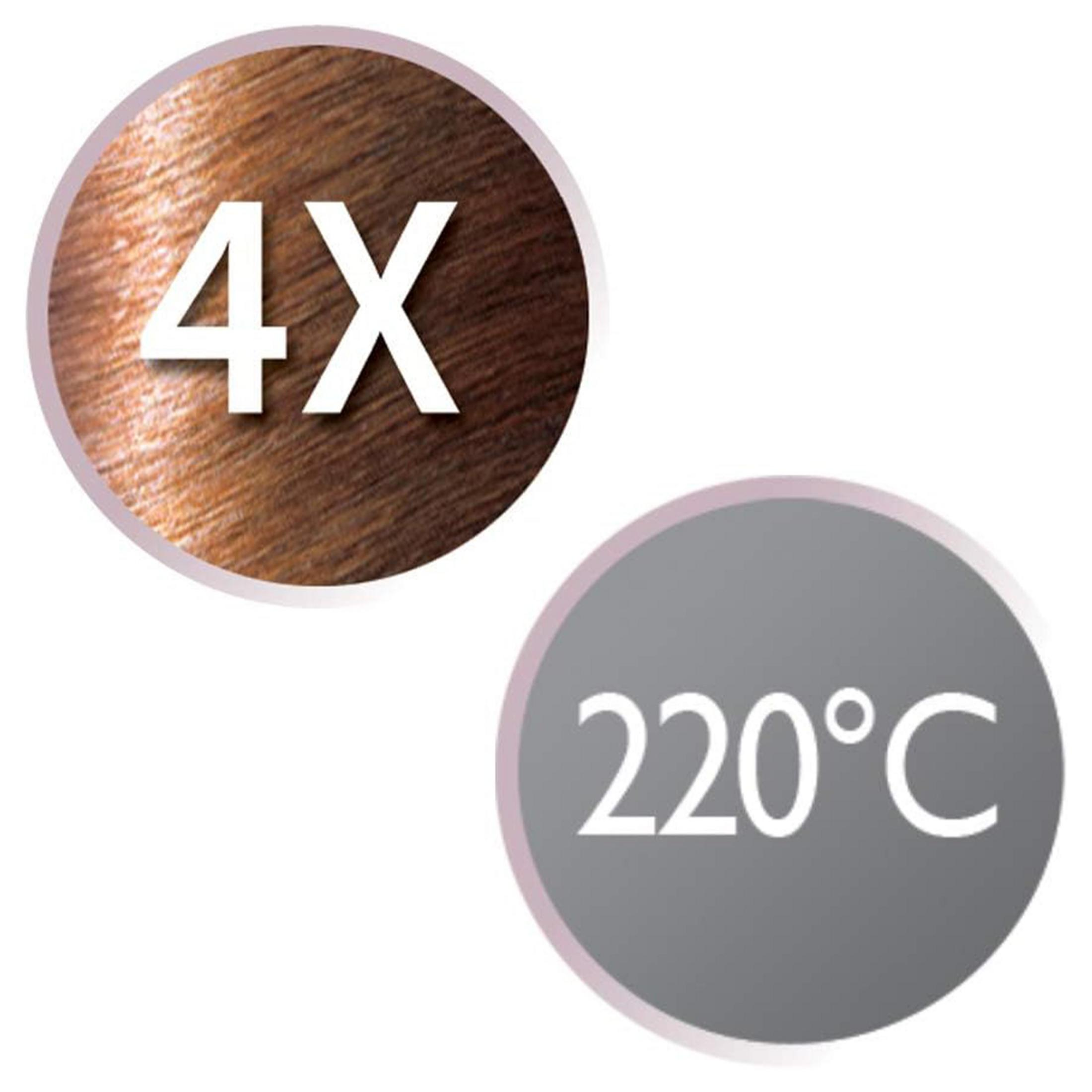 Brązowe włosy z 4X i 220°C.