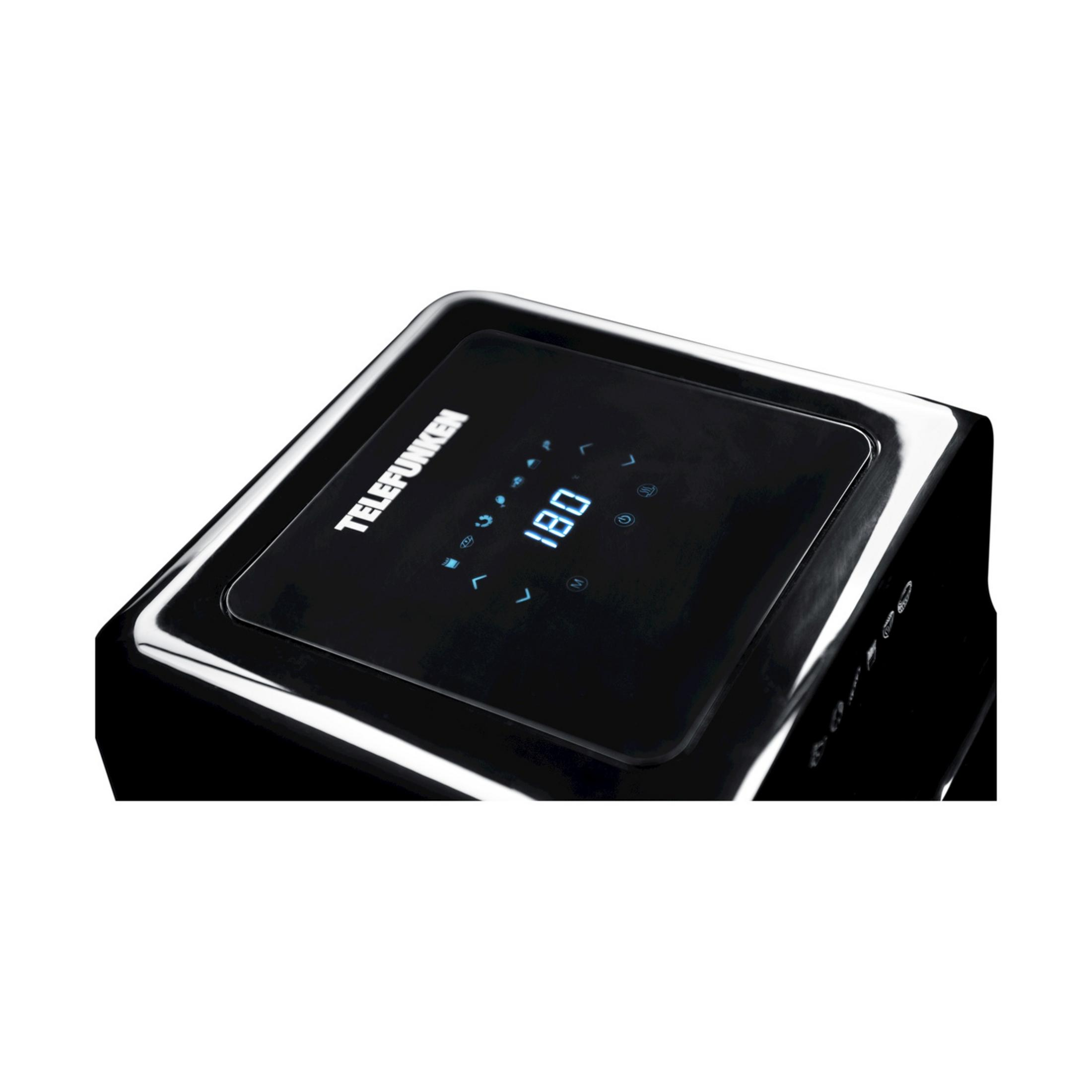 Dispositivo nero con display digitale "180" e icone.