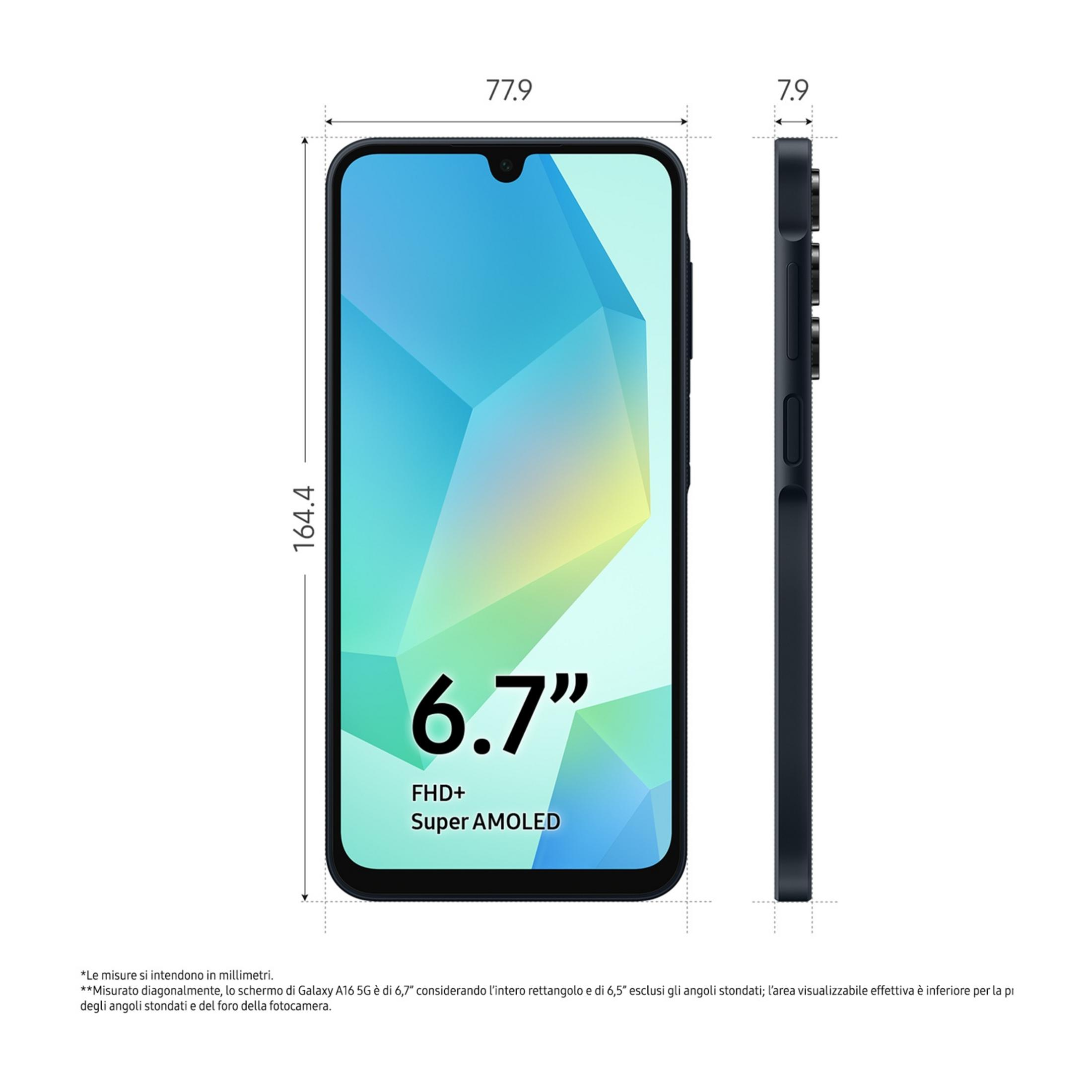 Smartfon z 6,7-calowym wyświetlaczem Super AMOLED, wymiary 164,4x77,9x7,9mm.