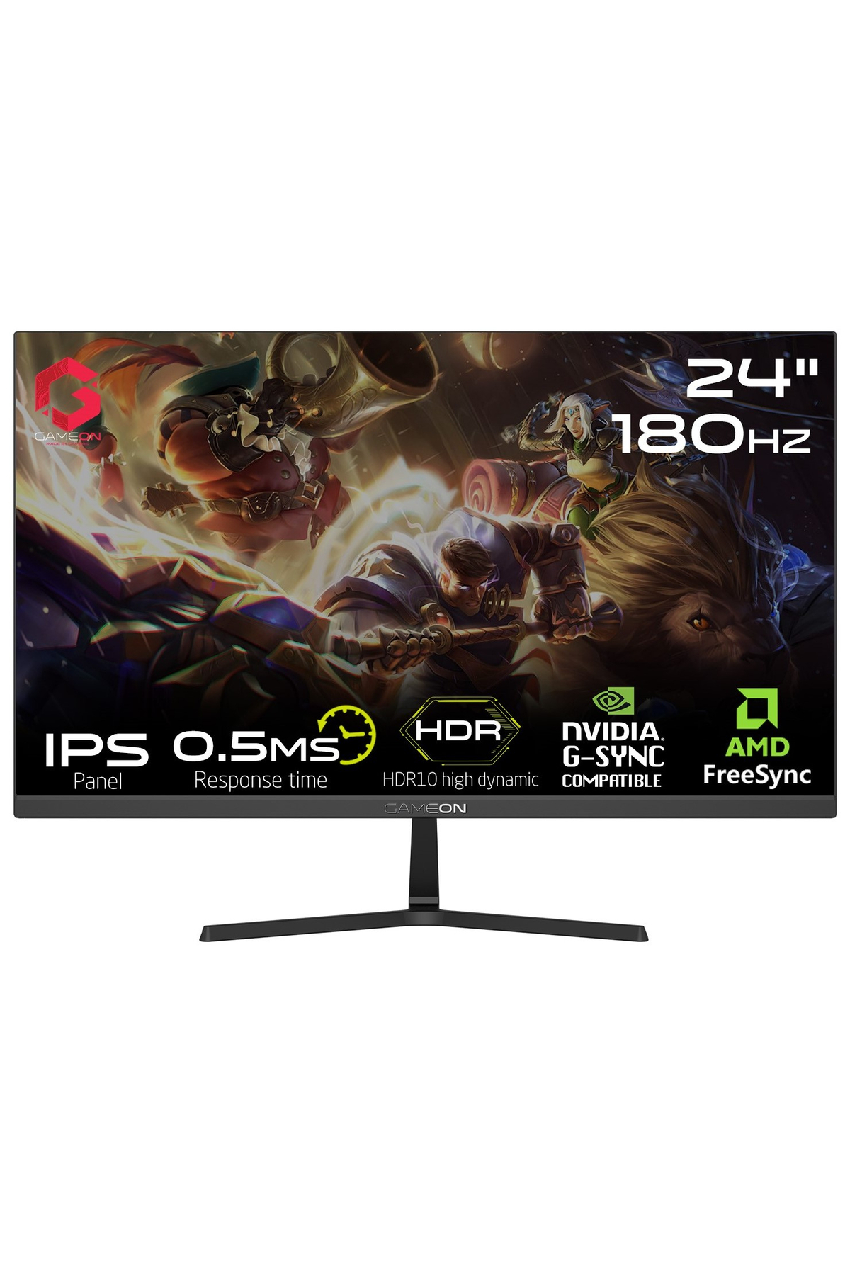 24 inç monitör 180Hz, IPS, 0,5ms tepki süresi, HDR10.
