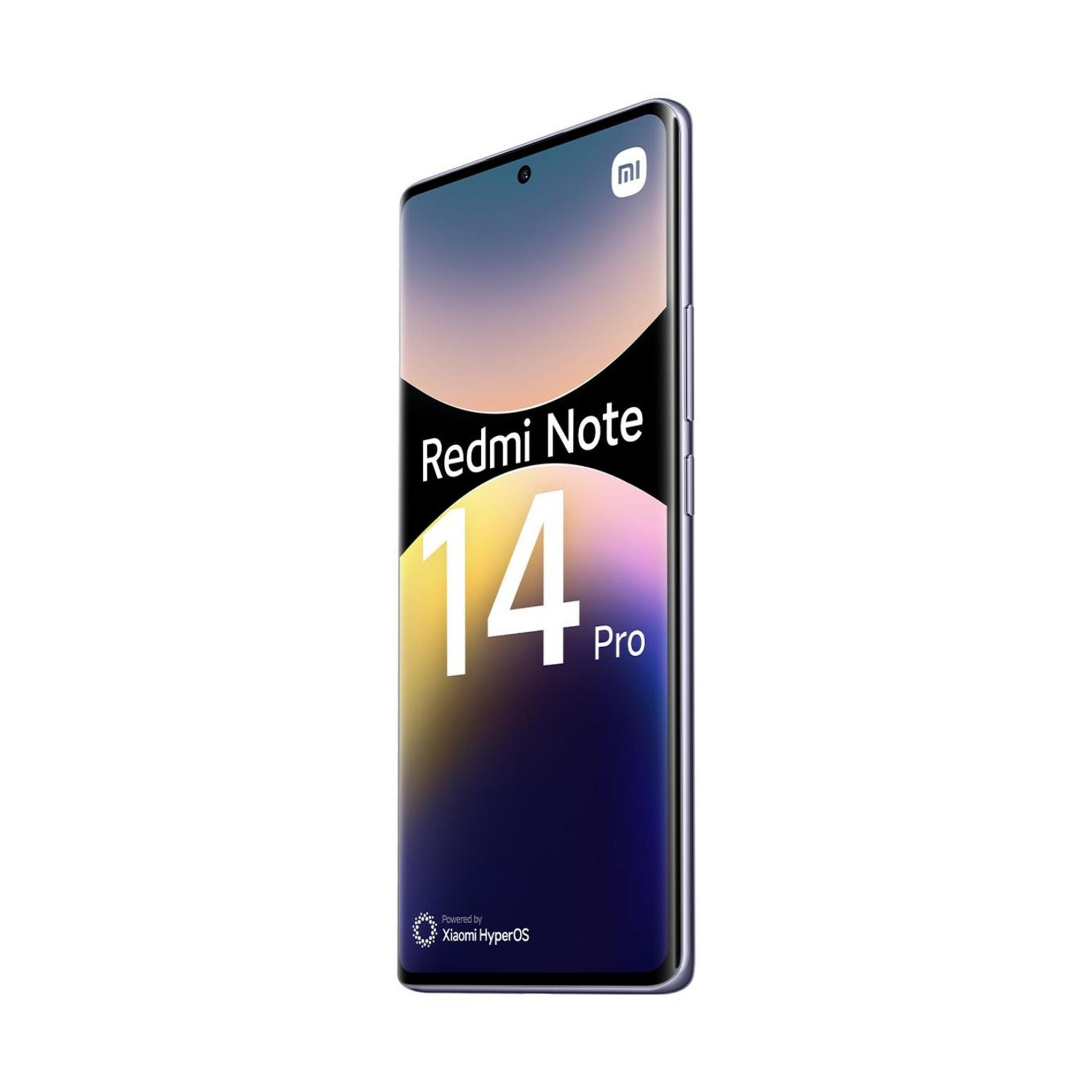Un élégant smartphone Redmi Note 14 Pro avec écran dégradé.