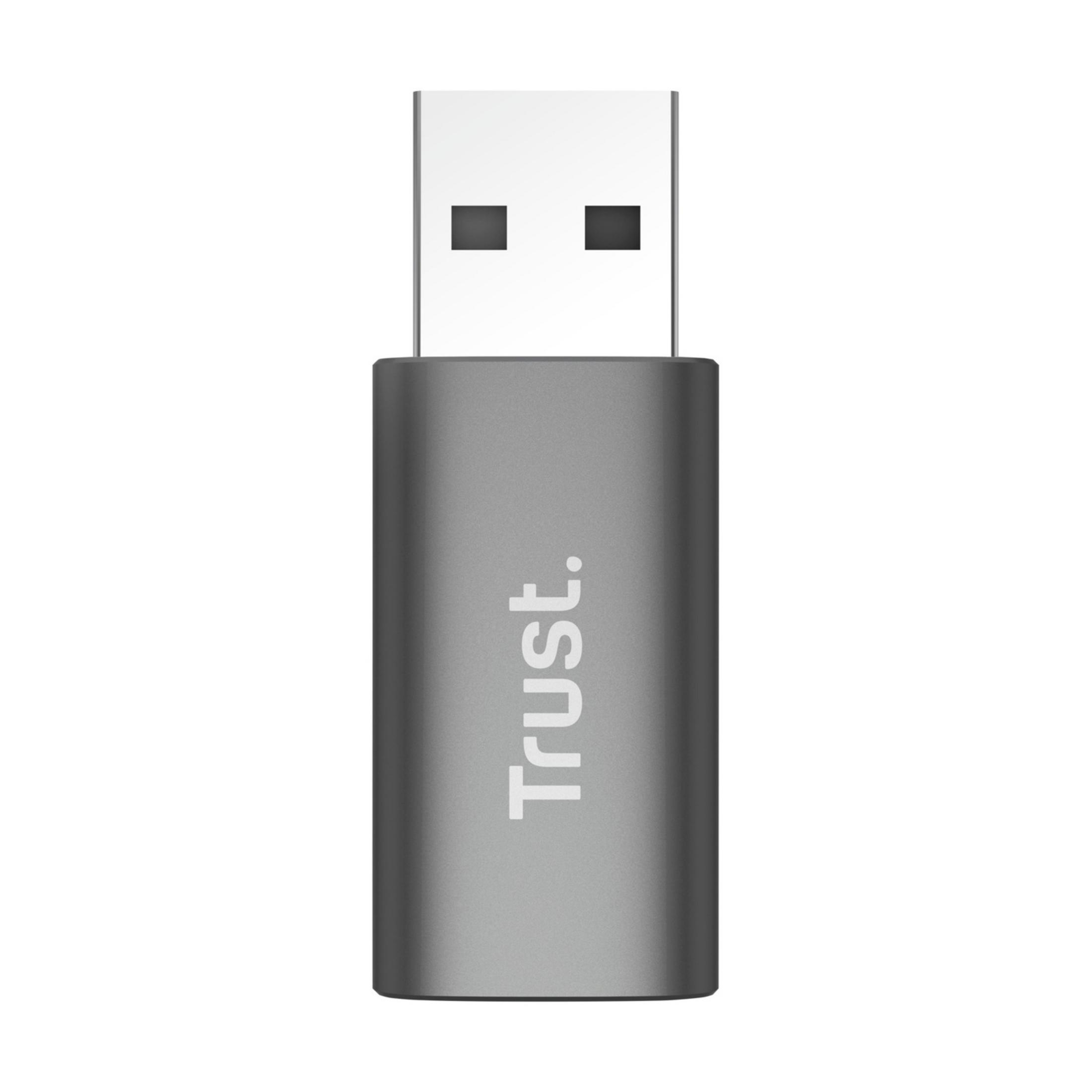 Clé USB grise avec connecteur argenté et inscription 
