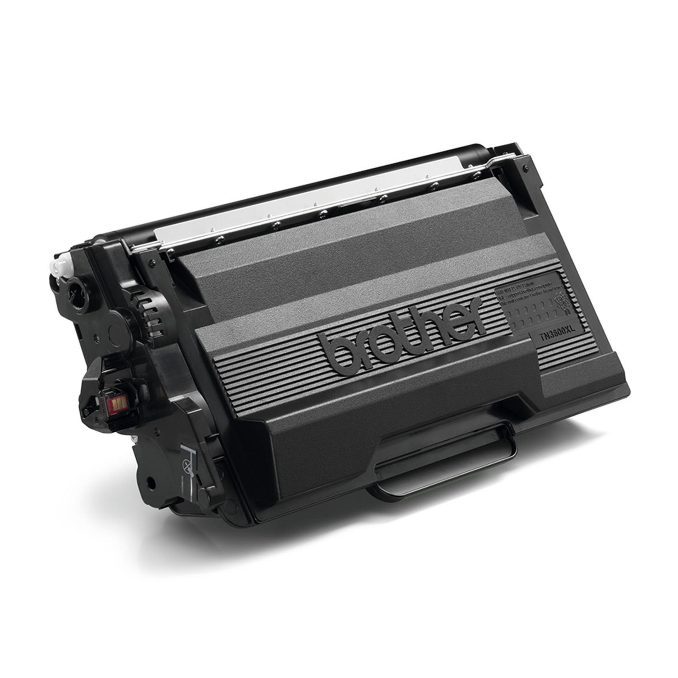 Cartucho de tóner Brother TN3500XL negro con superficie acanalada.