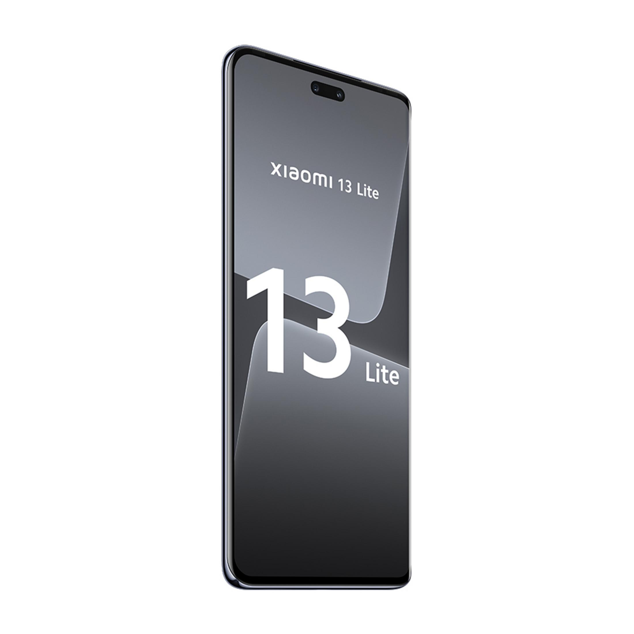 Szary smartfon Xiaomi 13 Lite z dużym napisem "13" na ekranie.