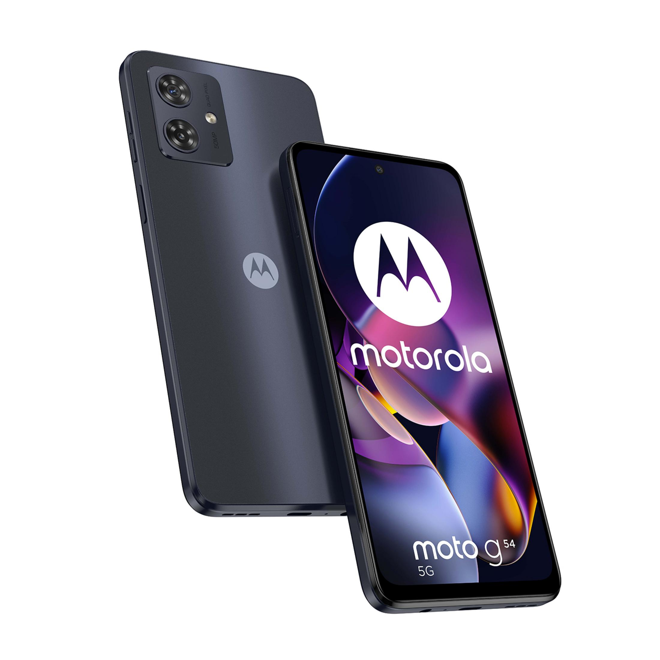 Ciemnoszary smartfon Motorola Moto G54 5G z aparatem Quad Pixel 50MP.