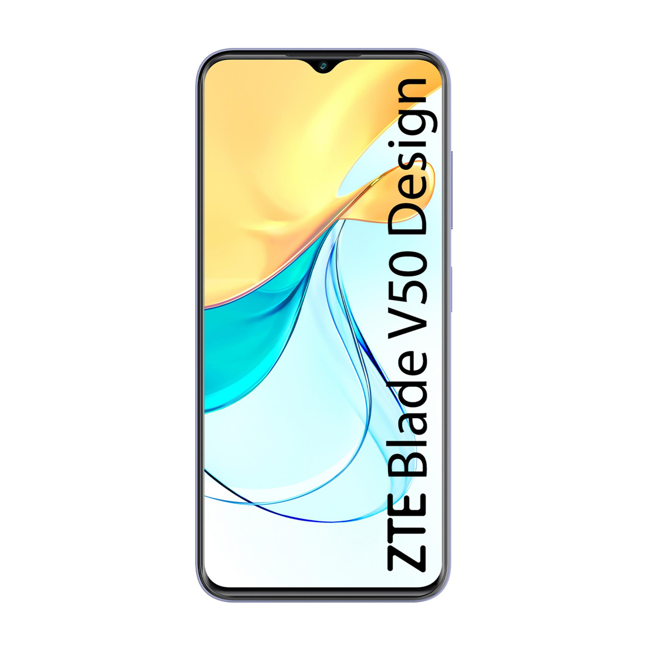 Uno smartphone che mostra uno schema astratto giallo e blu sul suo schermo.