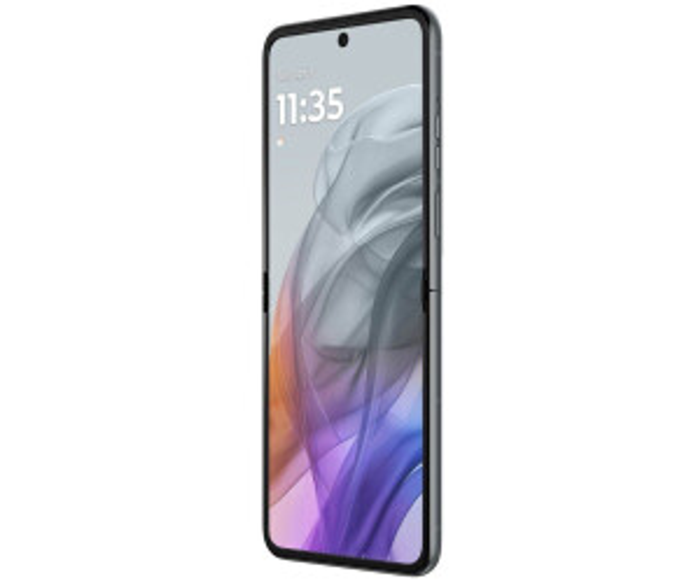 Nowoczesny smartfon z kolorową, abstrakcyjną tapetą na ekranie.