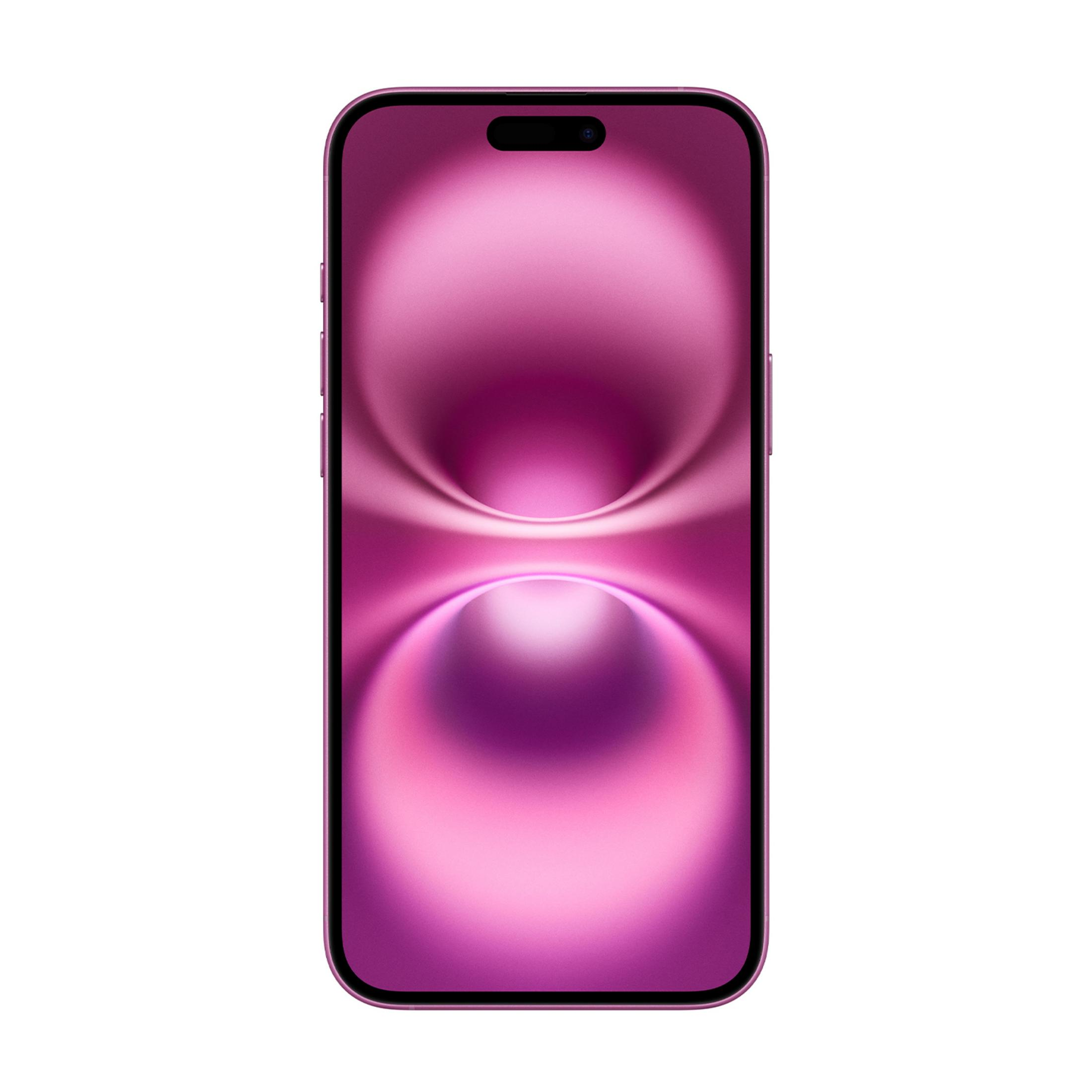Uno smartphone rosa con una sfumatura astratta sullo schermo.
