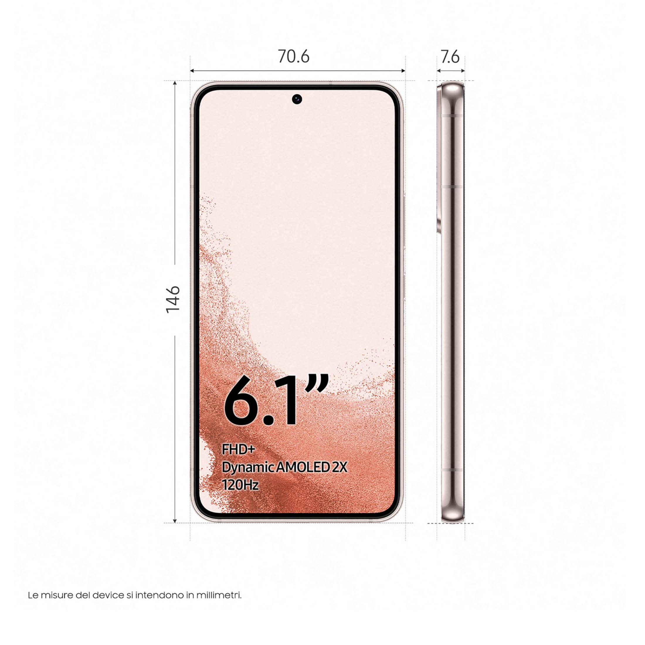 Un smartphone avec écran Dynamic AMOLED 2X de 6,1 pouces. Dimensions : 146x70,6x7,6mm.