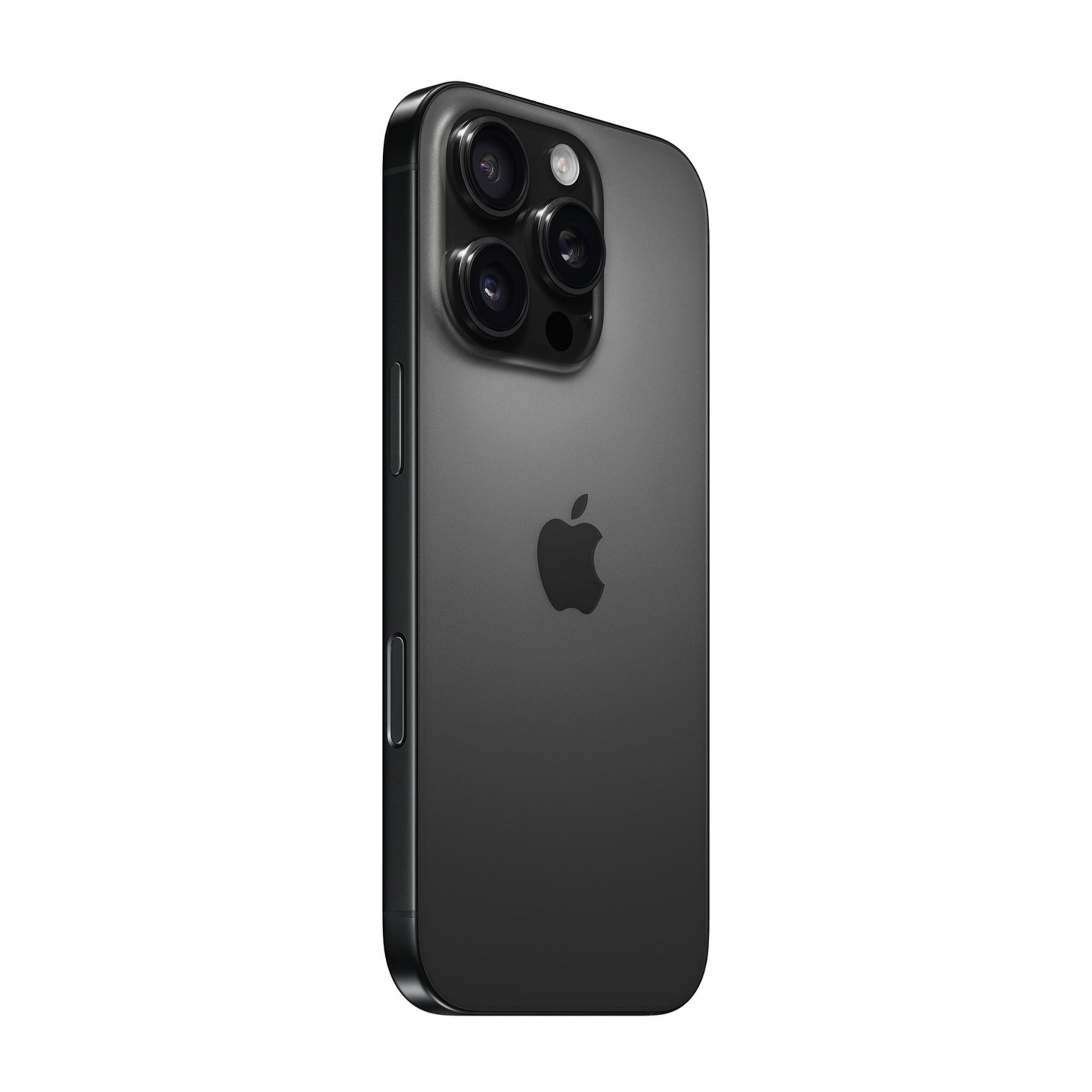 Ciemnoszare iPhone z trzema aparatami i logo Apple z tyłu.