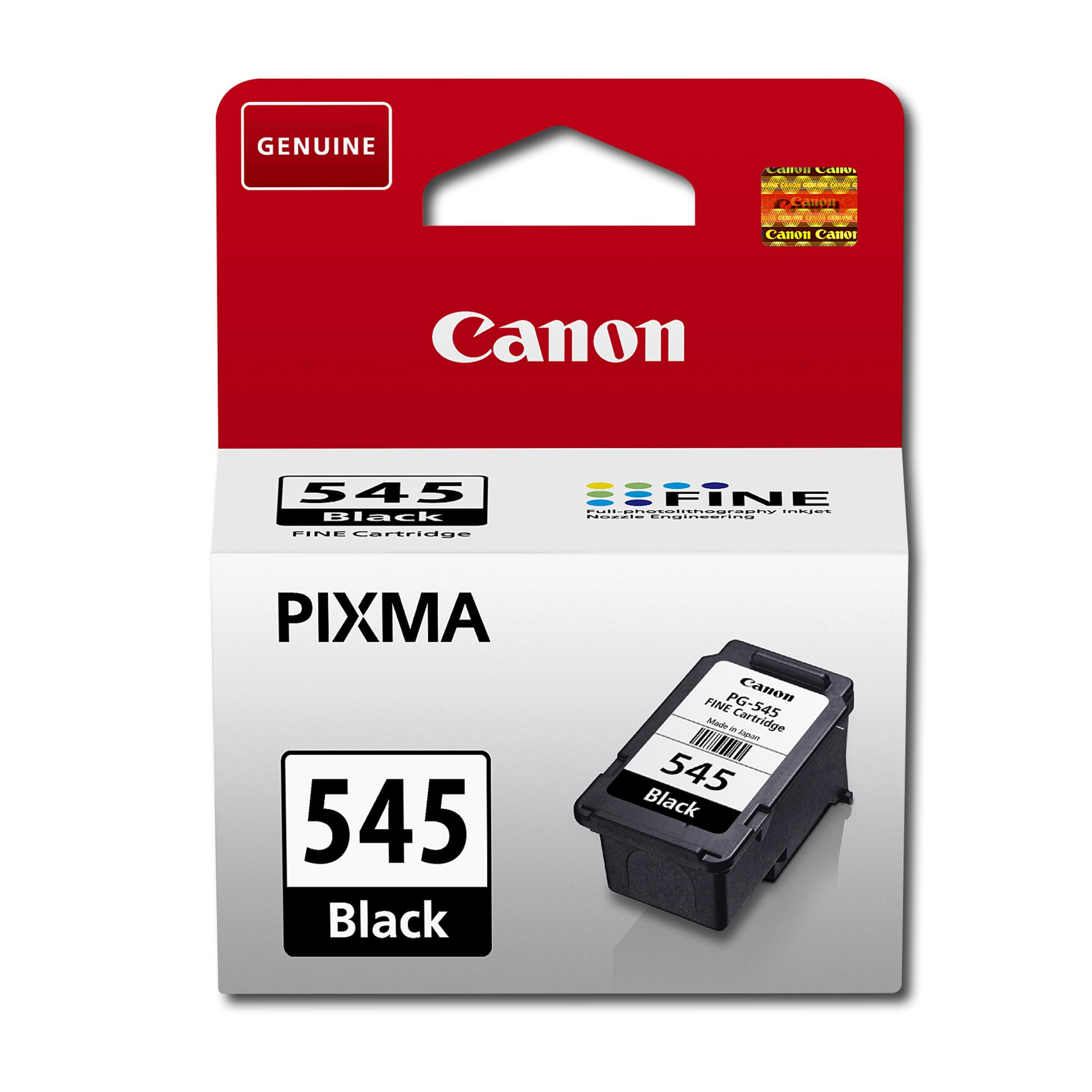 Canon PG-545 zwarte FINE inktcartridge op witte achtergrond.
