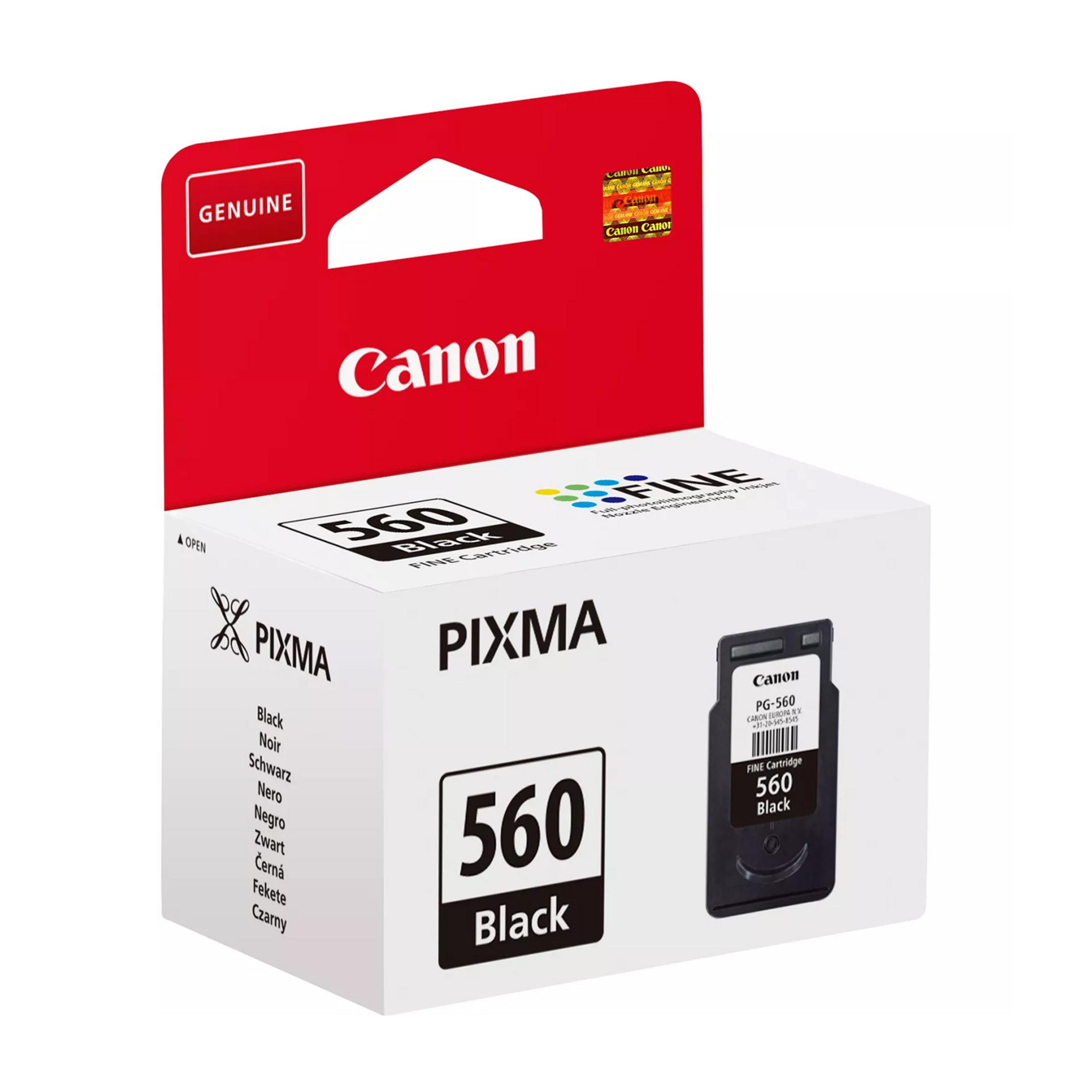 Opakowanie czarnego wkładu atramentowego Canon PG-560 FINE.