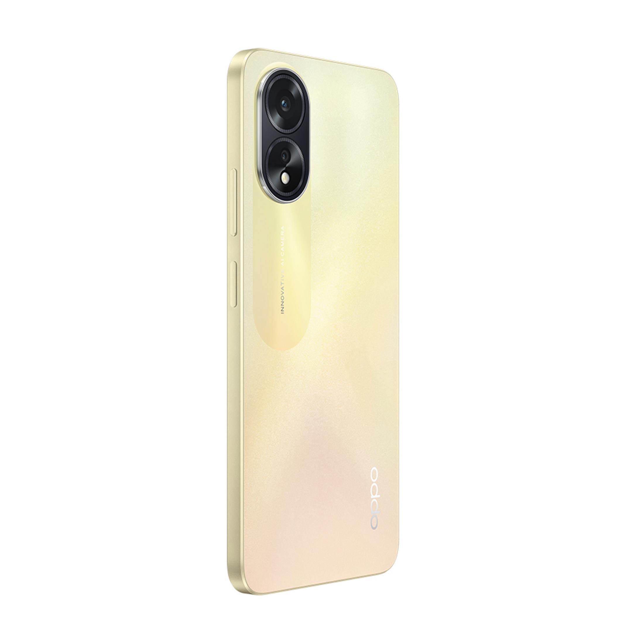 Złoty smartfon OPPO z dwoma aparatami z tyłu.