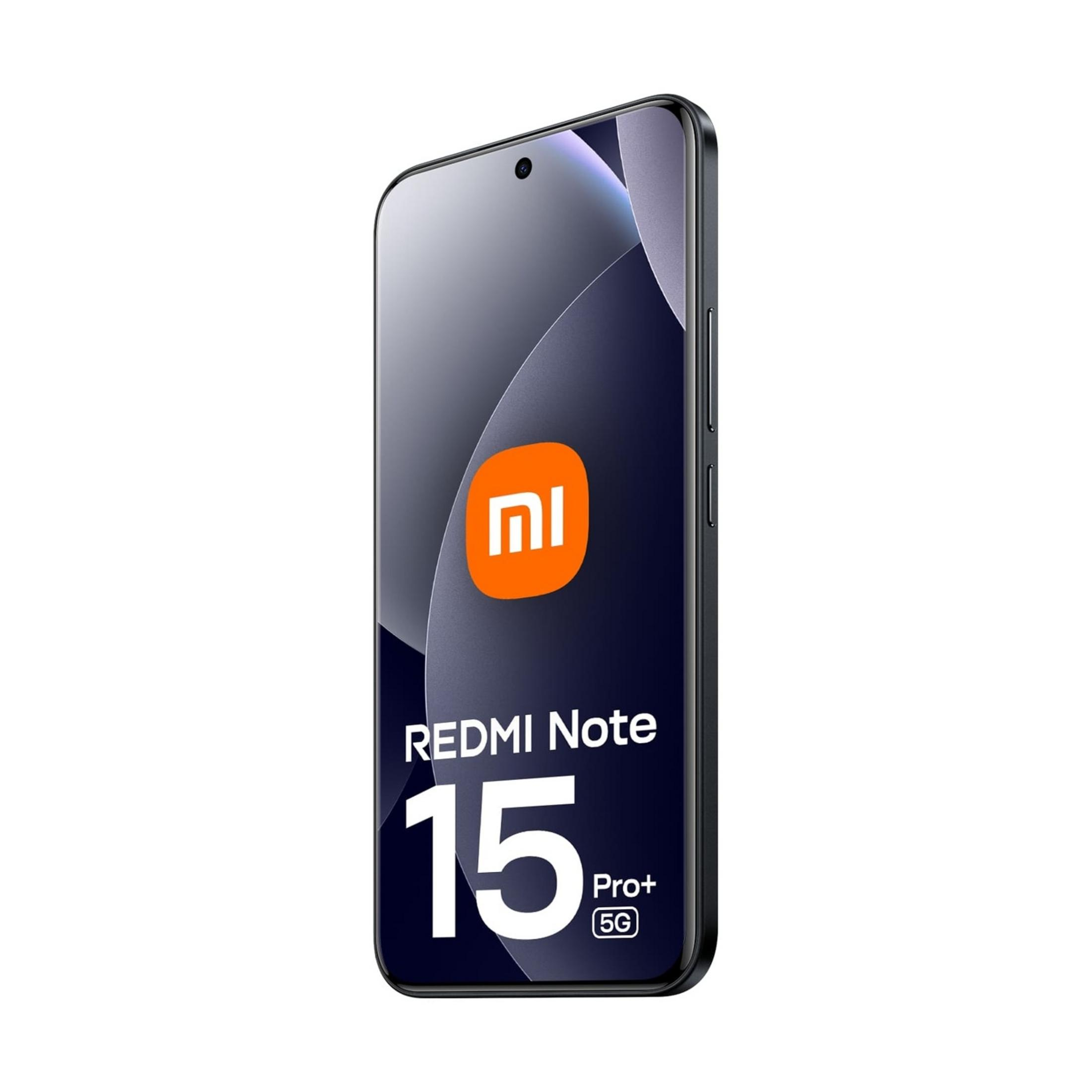Un smartphone noir avec le logo « Mi » et « Redmi Note 15 Pro+ 5G ».