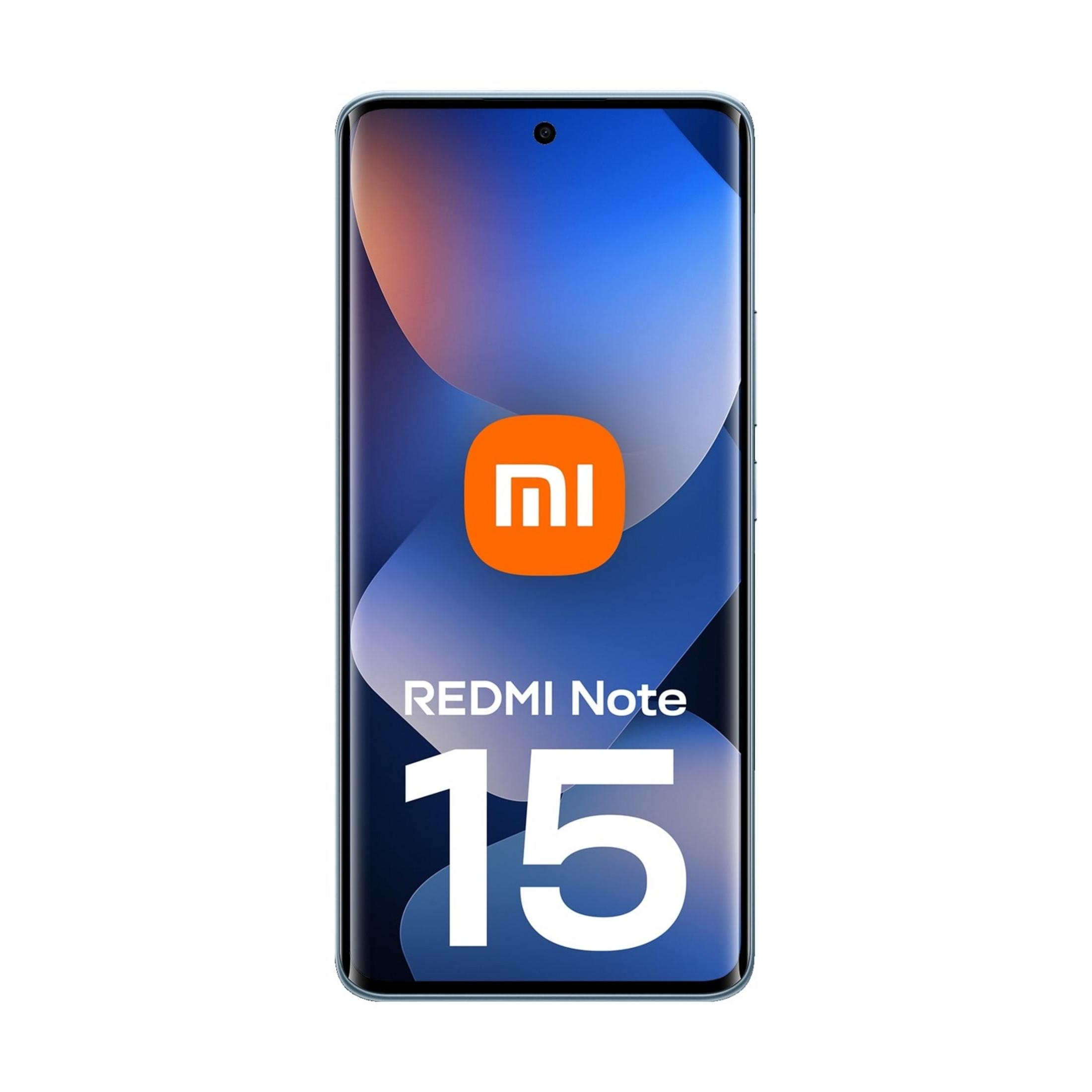 Ein Smartphone mit dem Xiaomi-Logo und "REDMI Note 15" auf dem Bildschirm.
