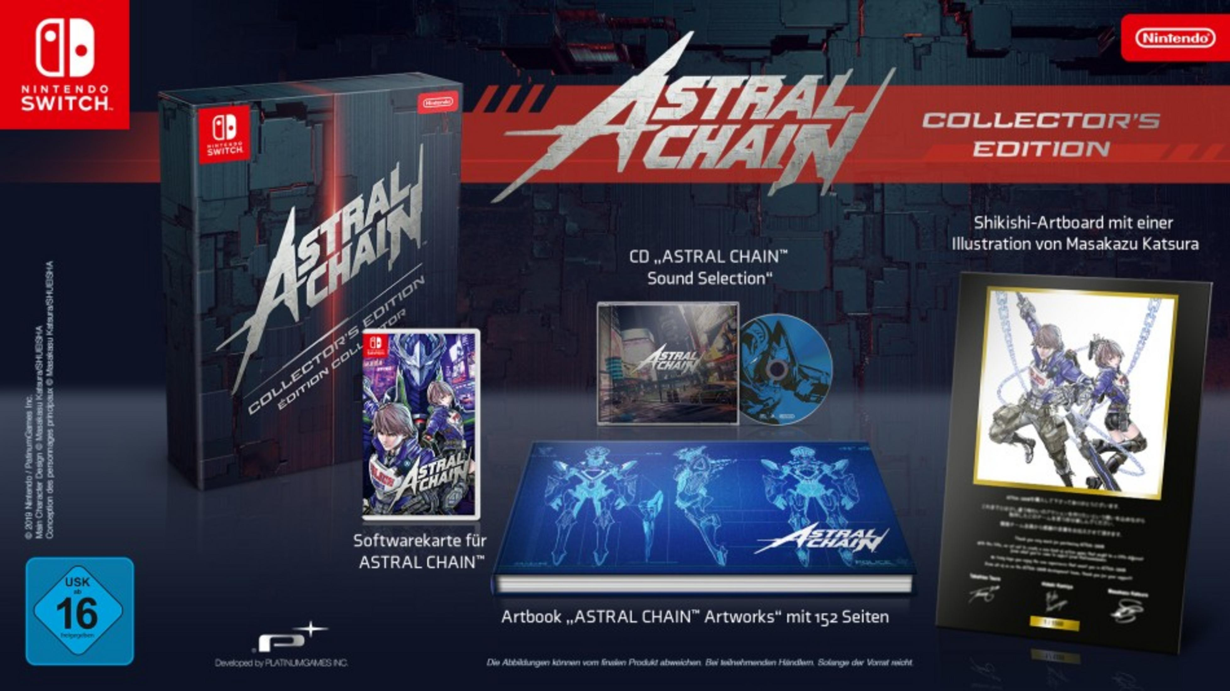Astral Chain Collectors Edition für Nintendo Switch mit Artbook, CD & Shikishi-Artboard.