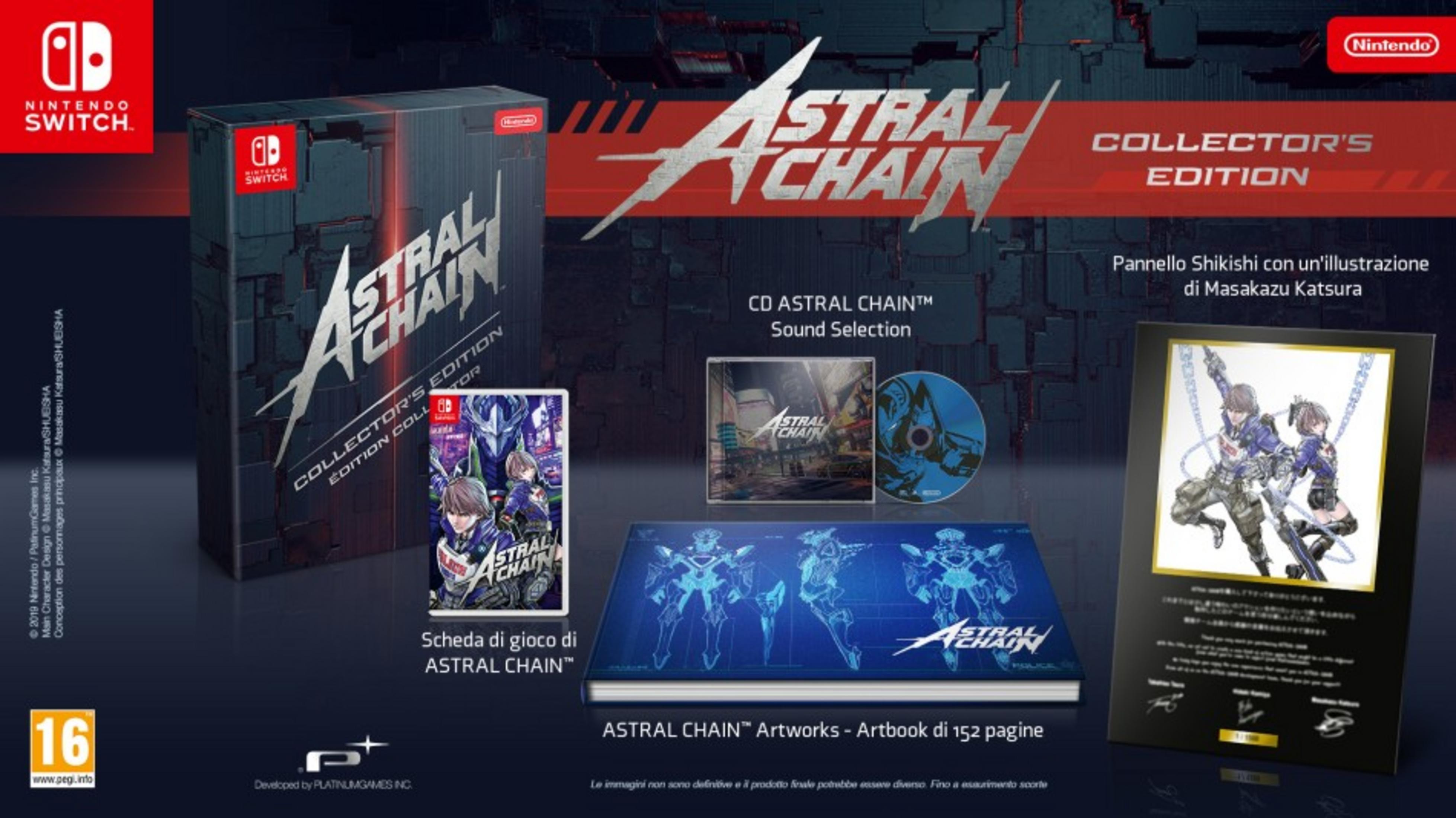 Astral Chain Collector's Edition für Nintendo Switch mit Spiel, Artbook, CD und Shikishi-Tafel.