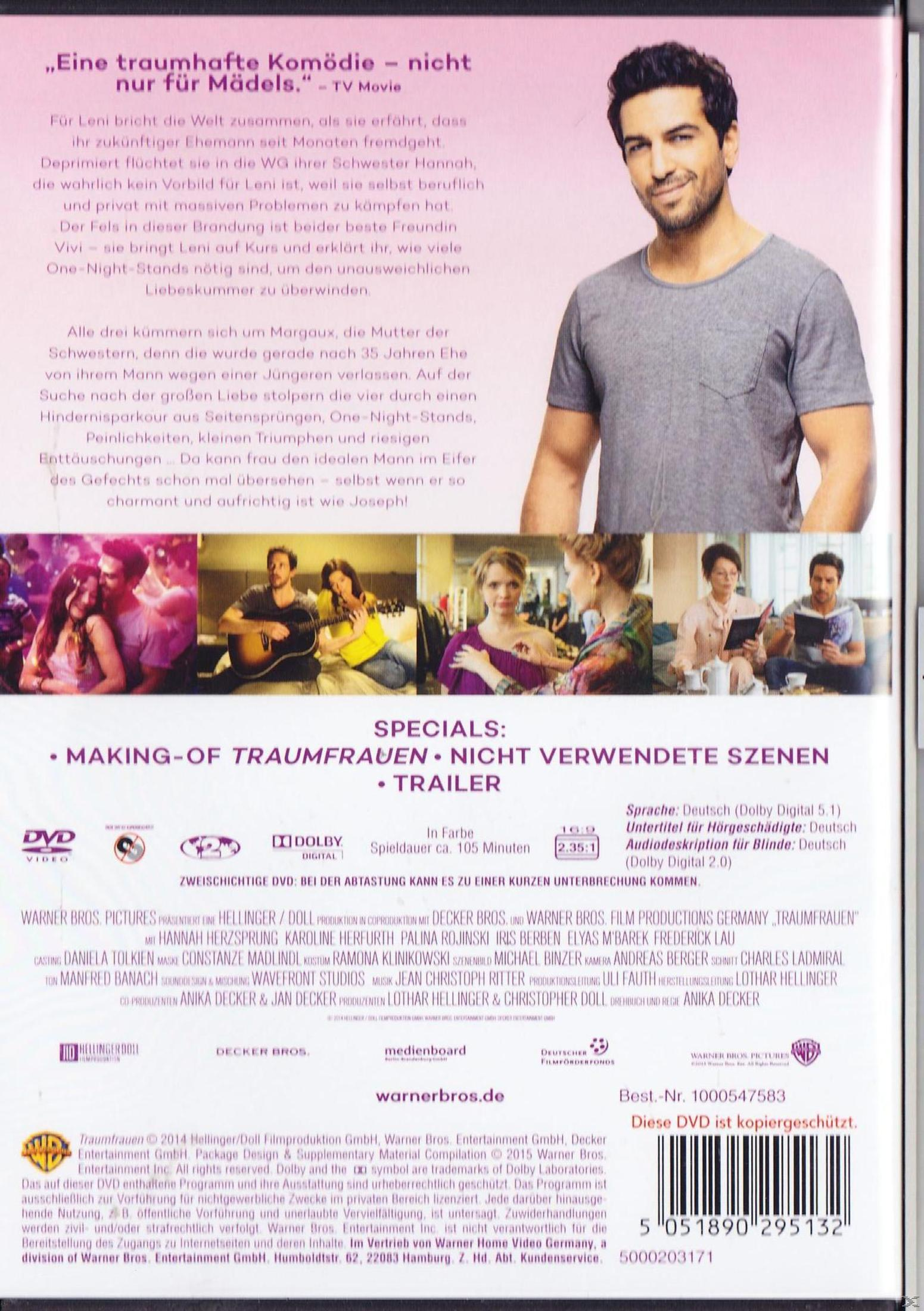 Ein Mann lächelt, mit Text über eine Komödie und DVD-Details.