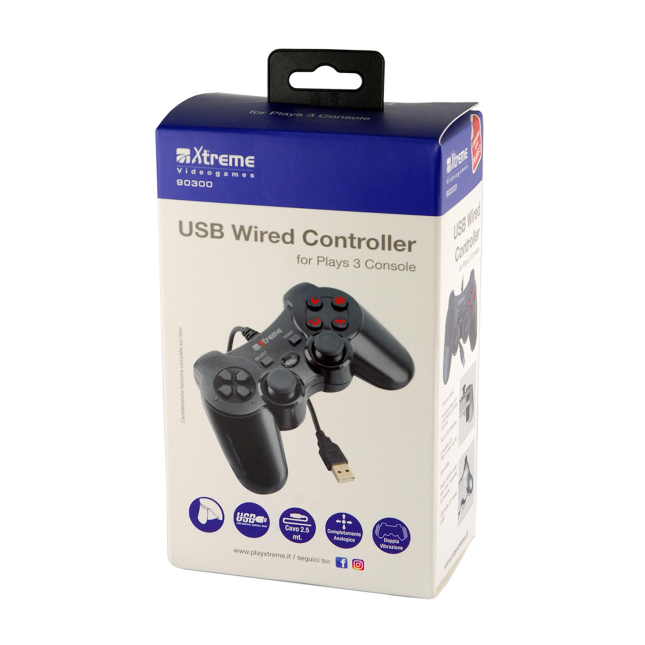 Emballage d'une manette USB noire pour console Plays 3.