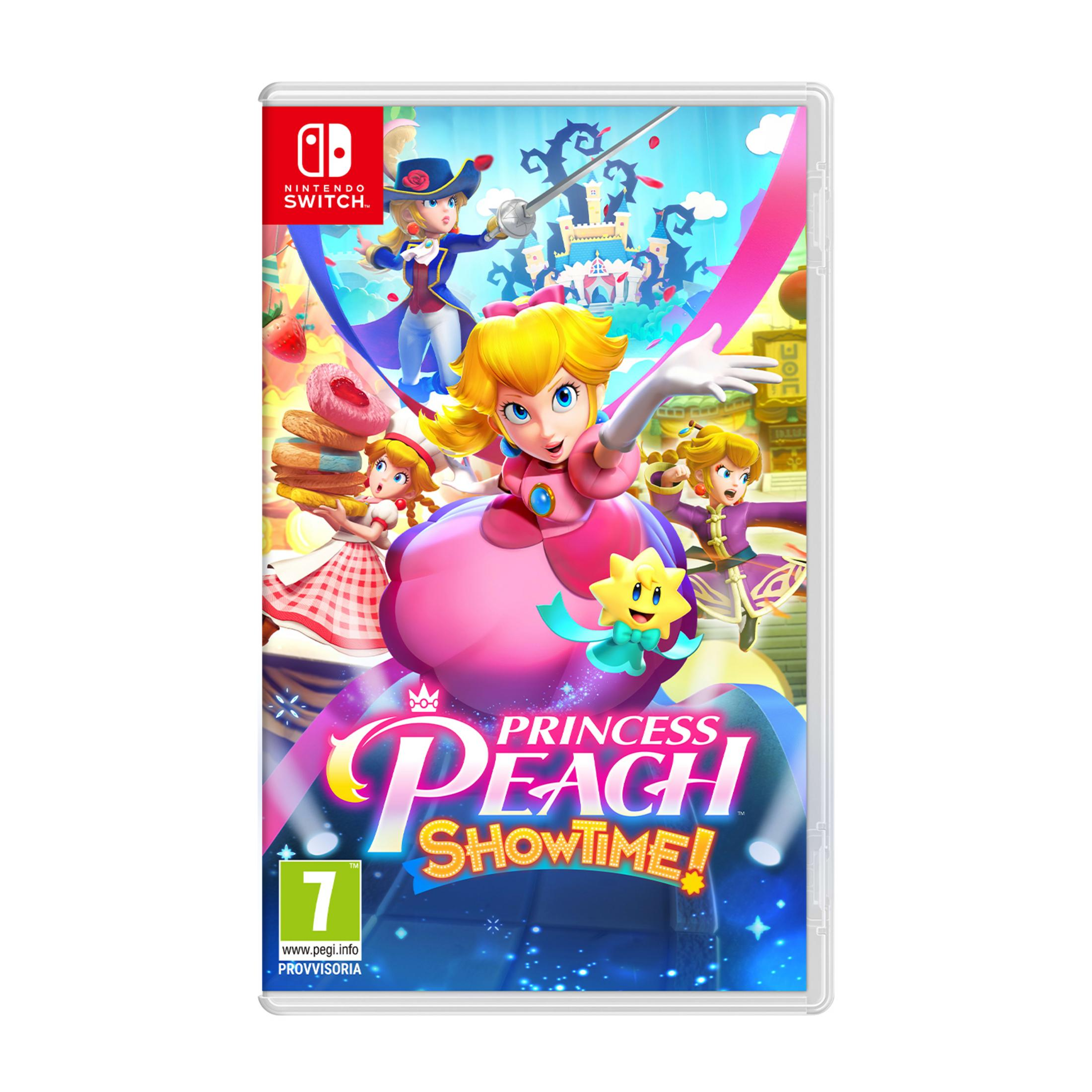 Copertina gioco Nintendo Switch: Princess Peach Showtime! con Principessa Peach e altri personaggi.